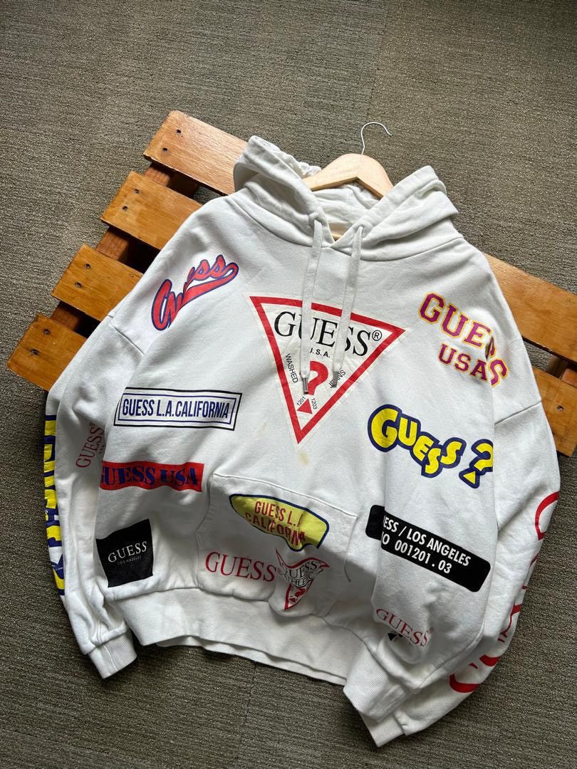Guess × Other GUESS ALL LOGO HOODIE Size US XL / EU 56 / 4 - 3 Thumbnail