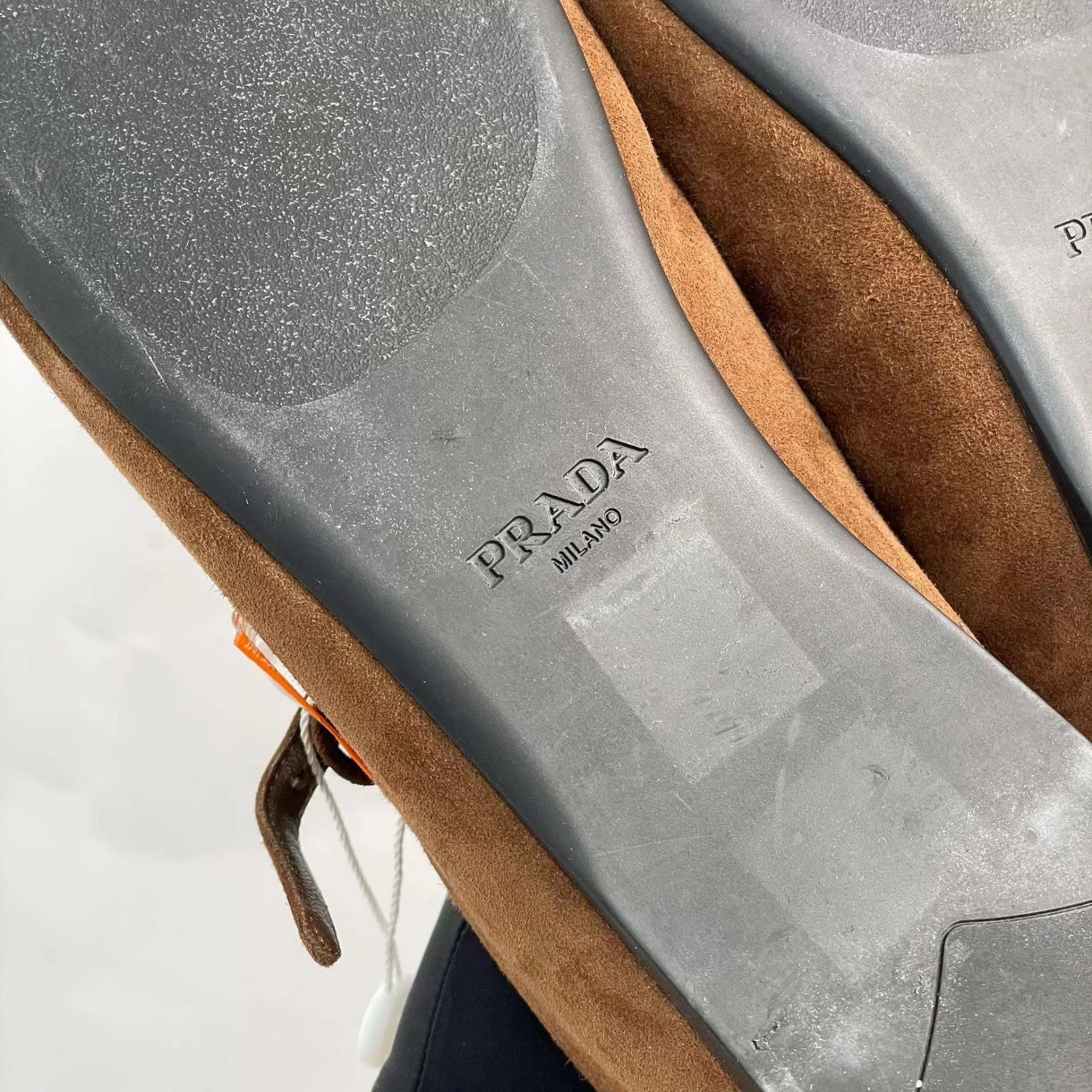 Prada Prada brown suede flat 37.5 Size US 7 / IT 37 - 6 Thumbnail