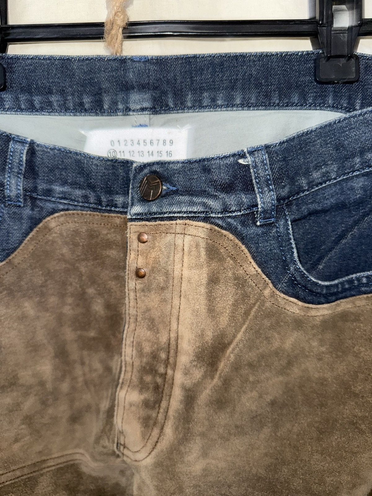 Maison Margiela Maison Margiela Suede and Denim straight jeans Size US 33 - 3 Thumbnail