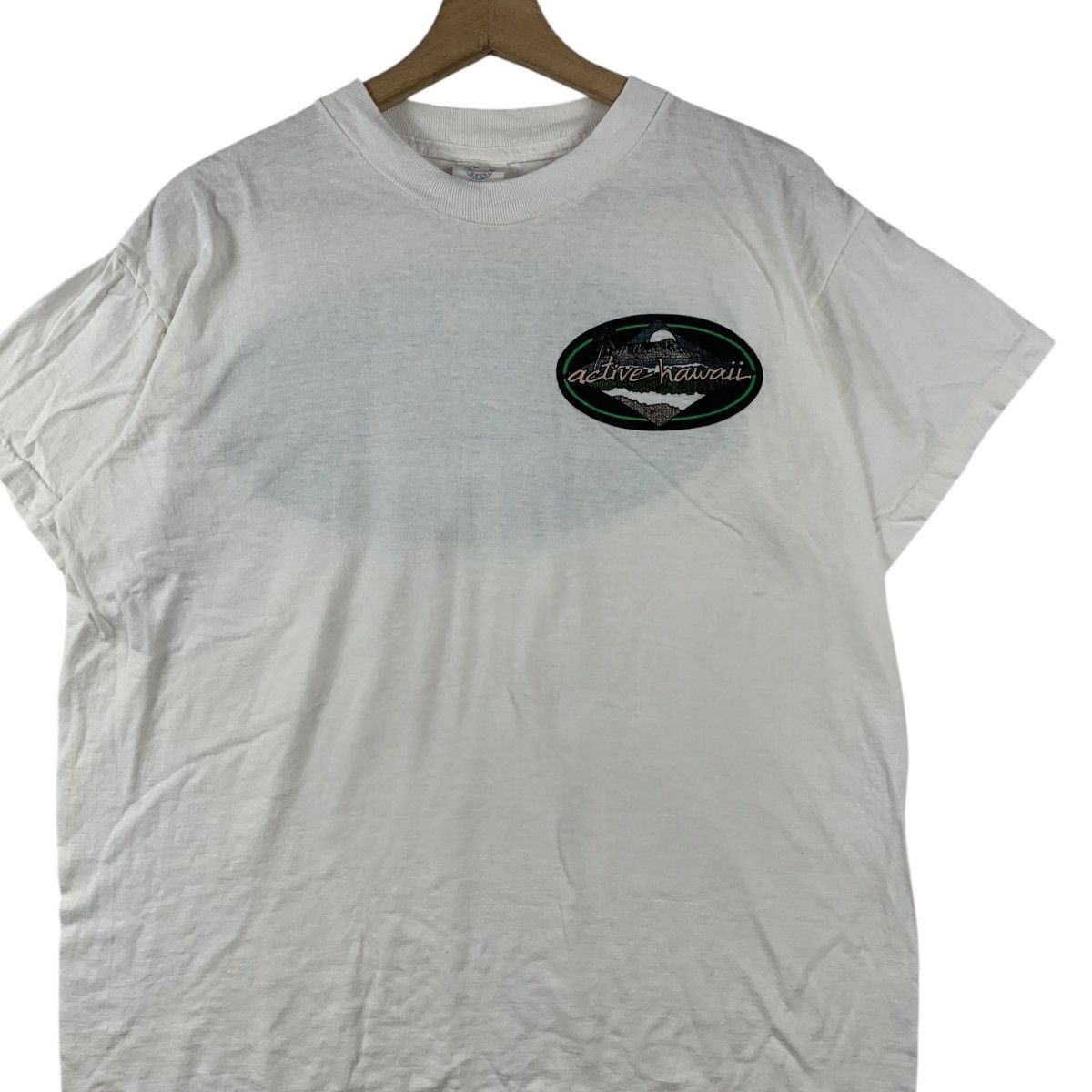 Vintage Vintage 90’ MALIBU ACTIVE HAWAII Surf Volcano Tee Shirt Size M / US 6-8 / IT 42-44 - 3 Thumbnail