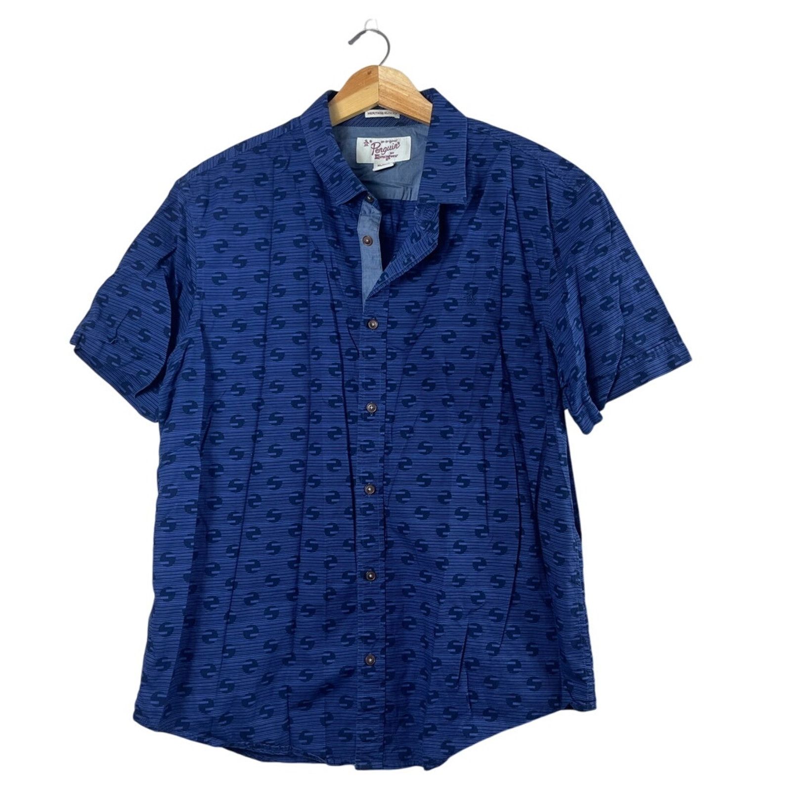 Original Penguin Men's Blue Original Penguin Button Up Polo XL Size US XL / EU 56 / 4 - 1 Thumbnail