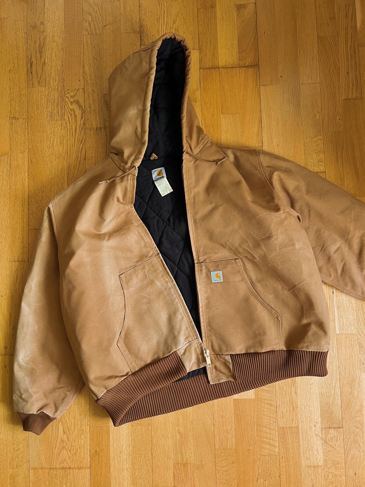Carhartt × Vintage 90s Vintage Carhartt Oversized Faded Brown Workwear Jacket Size US XXL / EU 58 / 5 - 1 Thumbnail