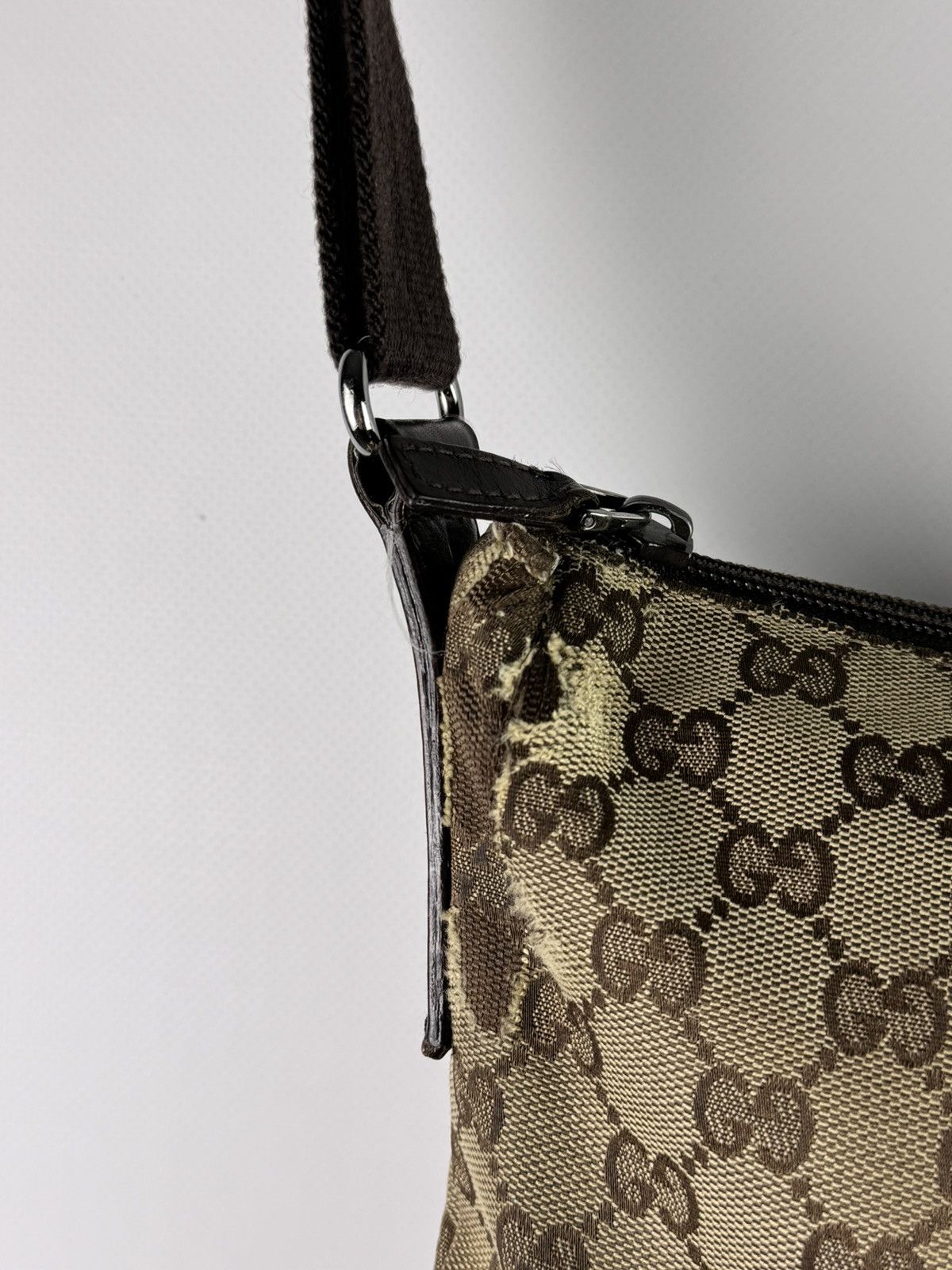 Gucci Vintage Gucci GG Canvas Monogram Shoulder Bag Beige 145857 Size ONE SIZE - 14 Thumbnail
