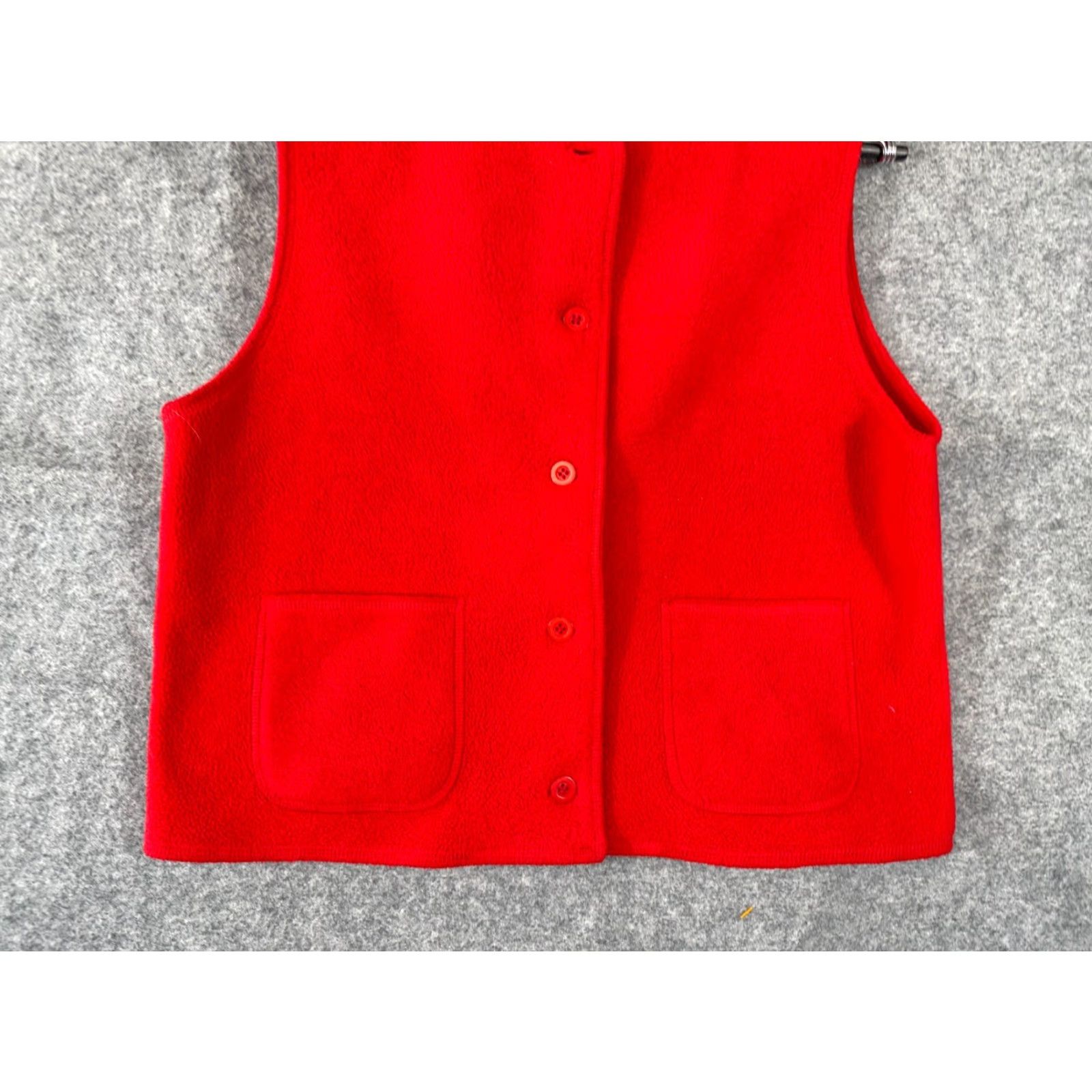 Ann Taylor VINTAGE Ann Taylor Loft Vest Womens M Red Button Front Pockets Fleece 90s Classic Casual Size M / US 6-8 / IT 42-44 - 4 Thumbnail