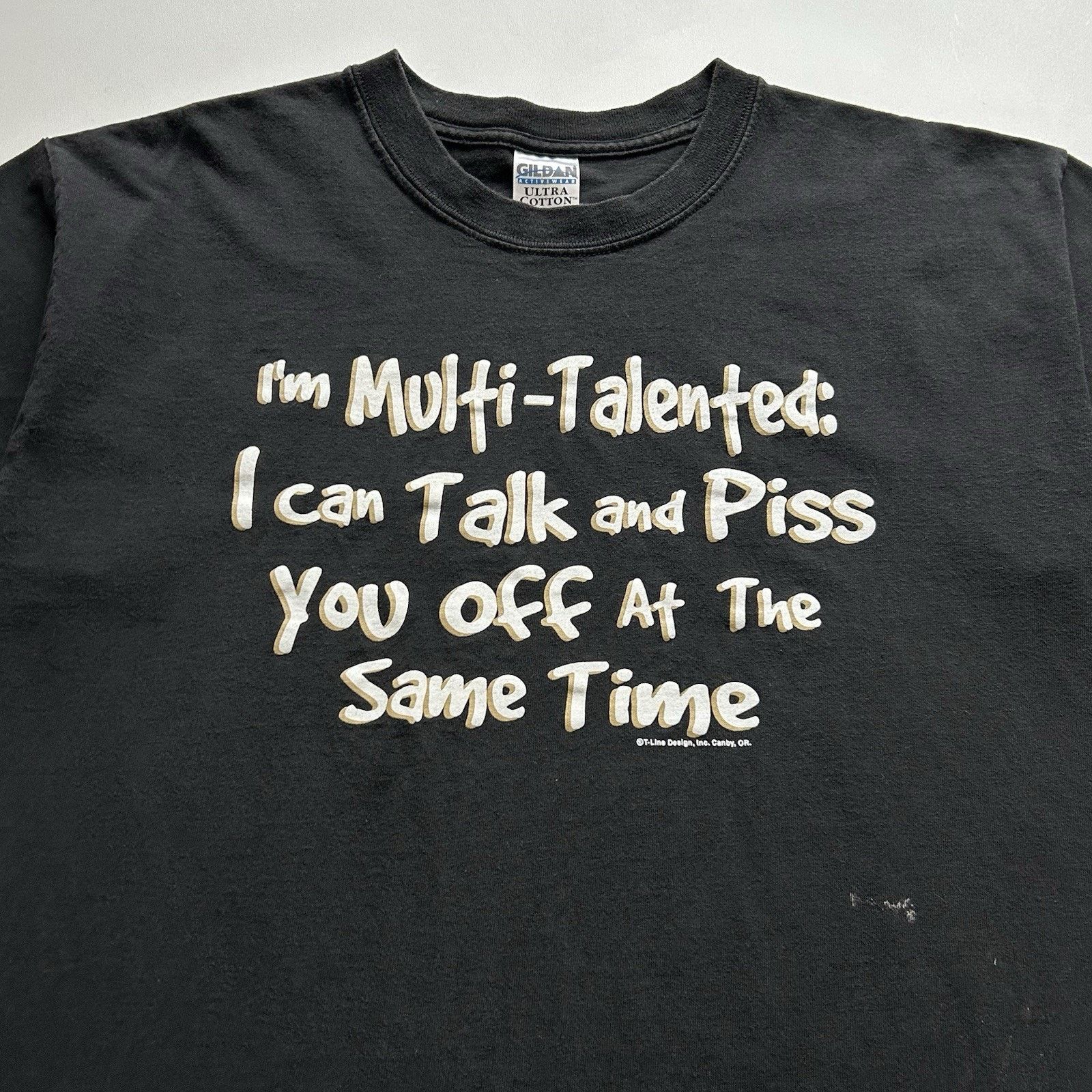 Gildan × Vintage Vintage Multi Talented Talk And Piss You Off Shirt Large Y2K Size US L / EU 52-54 / 3 - 2 Thumbnail