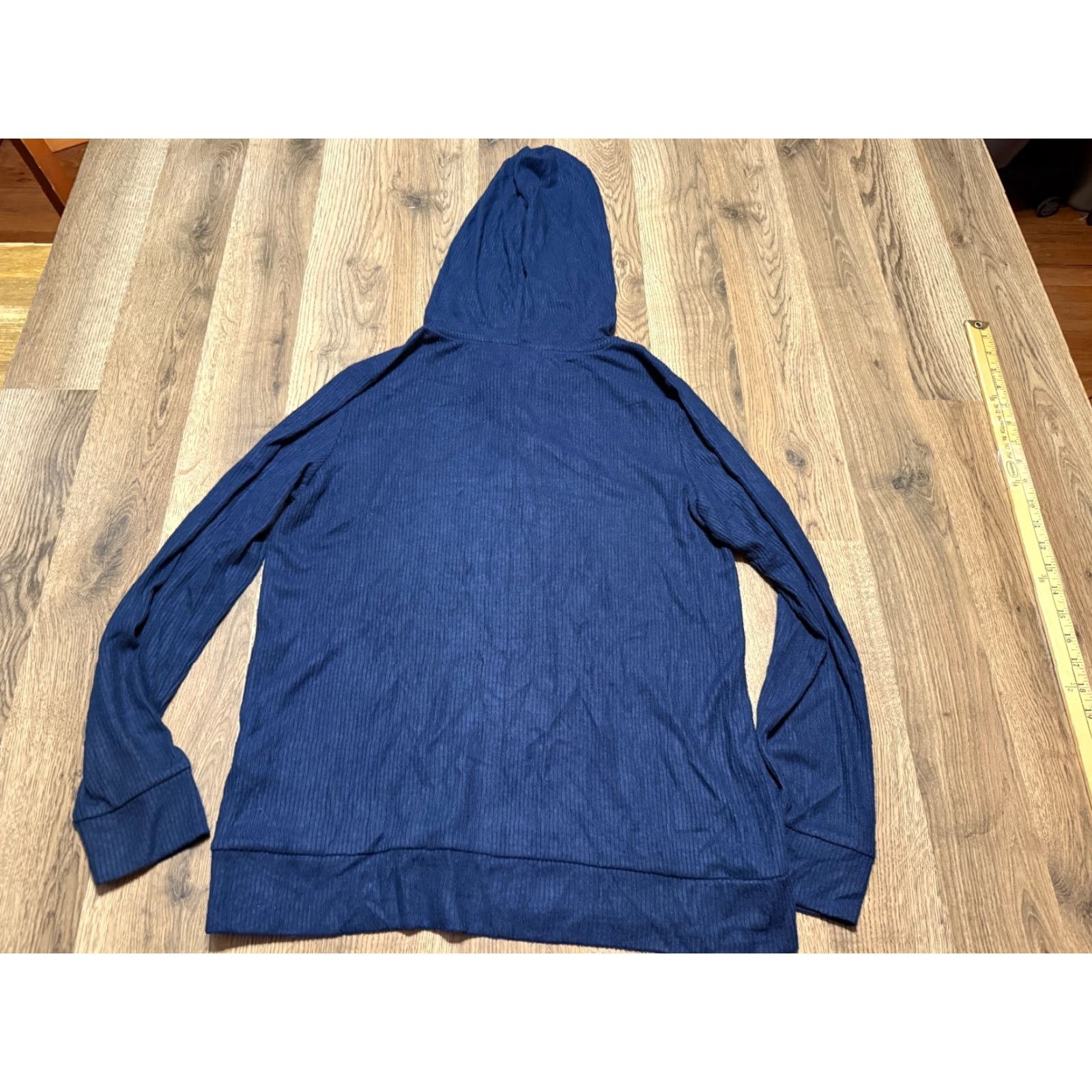 Market Market & Spruce Hoodie Women’s Size Medium Blue Long Sleeve V-neck Pullover Size M / US 6-8 / IT 42-44 - 2 Thumbnail