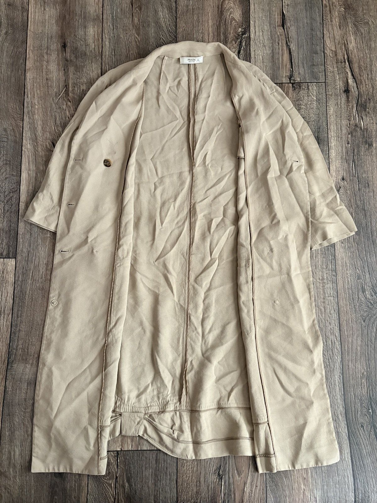 Prada Vintage PRADA Double-Breasted Women’s Trench Coat Jacket Size XL / US 12-14 / IT 48-50 - 9 Thumbnail