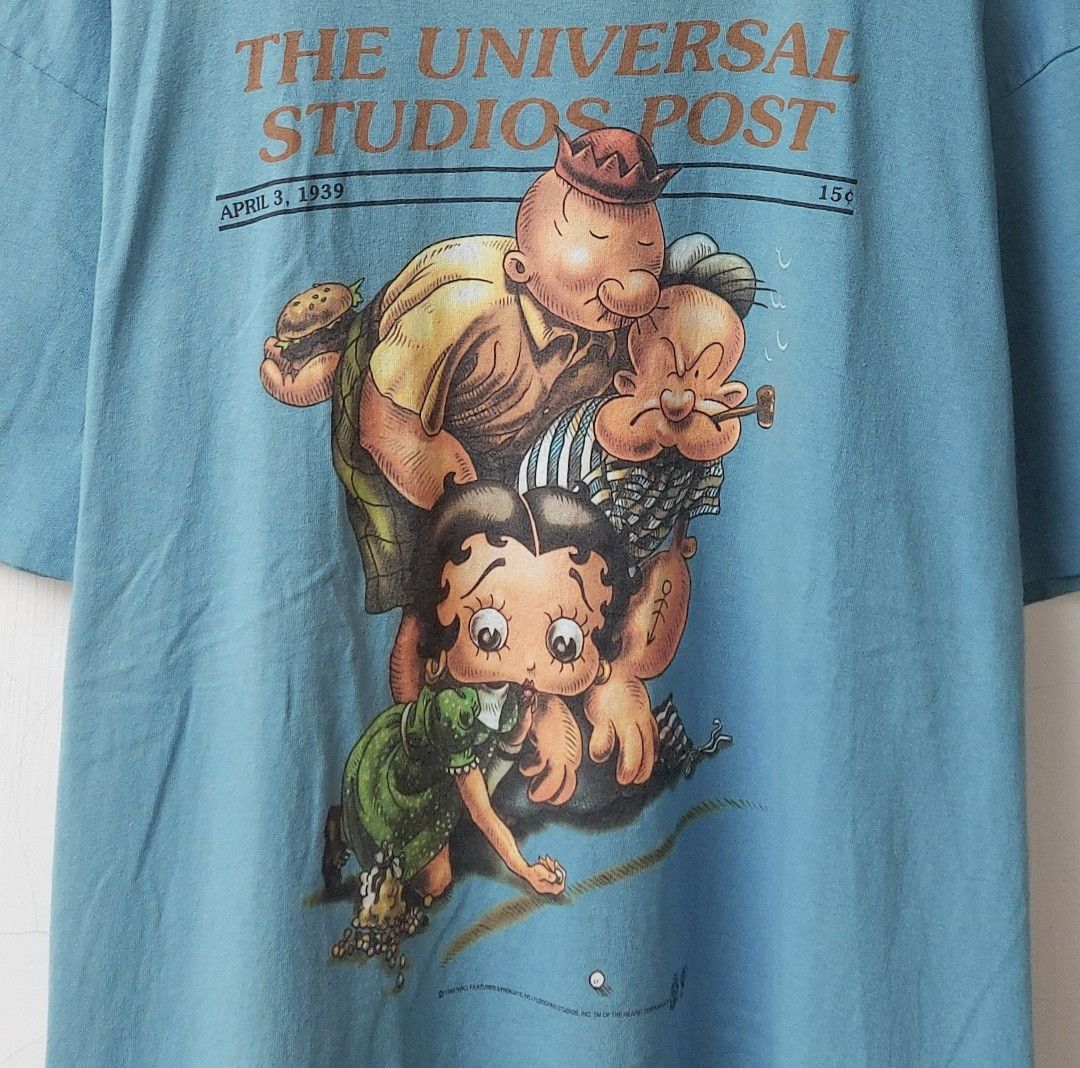 Universal Studios × Vintage Vintage 90s Universal Studios Popeye Betty Boop Tshirt Size US XL / EU 56 / 4 - 3 Thumbnail