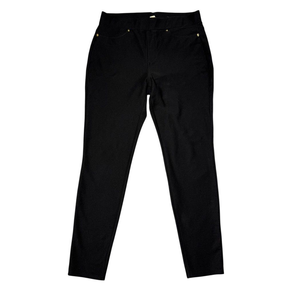 Michael Kors Michael Kors Skinny Stretch Black Pull On Pants Size L Size 34" / US 12 / IT 48 - 2 Thumbnail