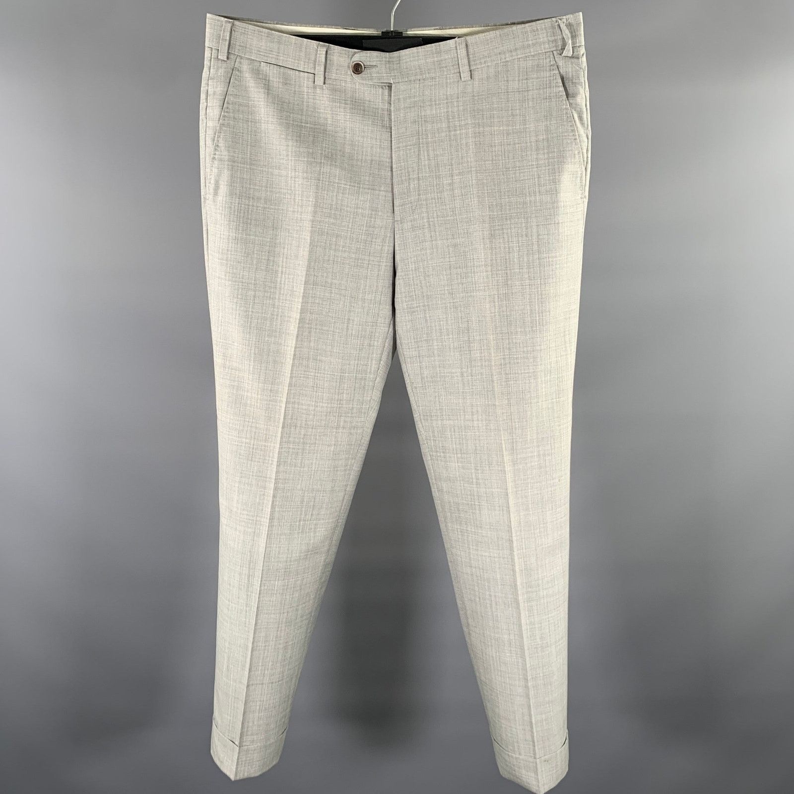 Suitsupply SUIT SUPPLY Size 34 Grey Wool Cuffed Casual Pants Size US 34 / EU 50 - 1 Thumbnail