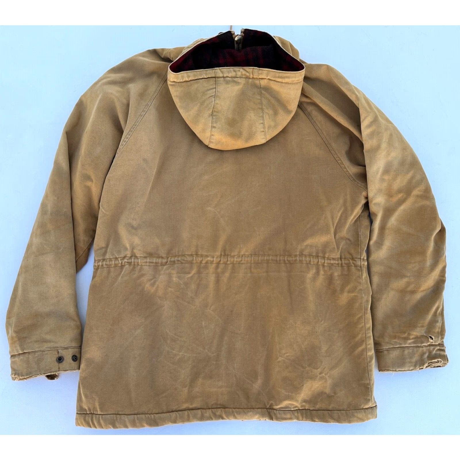 Polo Ralph Lauren Polo Ralph Lauren Coat Barn Chore Jacket Hooded Mens 90s Canvas Tan Wool Blend Lined Size M Vintage Size US M / EU 48-50 / 2 - 3 Thumbnail