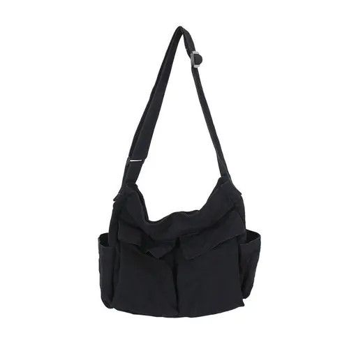 Japanese Brand Black Casual Canvas Shoulder Bag Size ONE SIZE - 1 Thumbnail