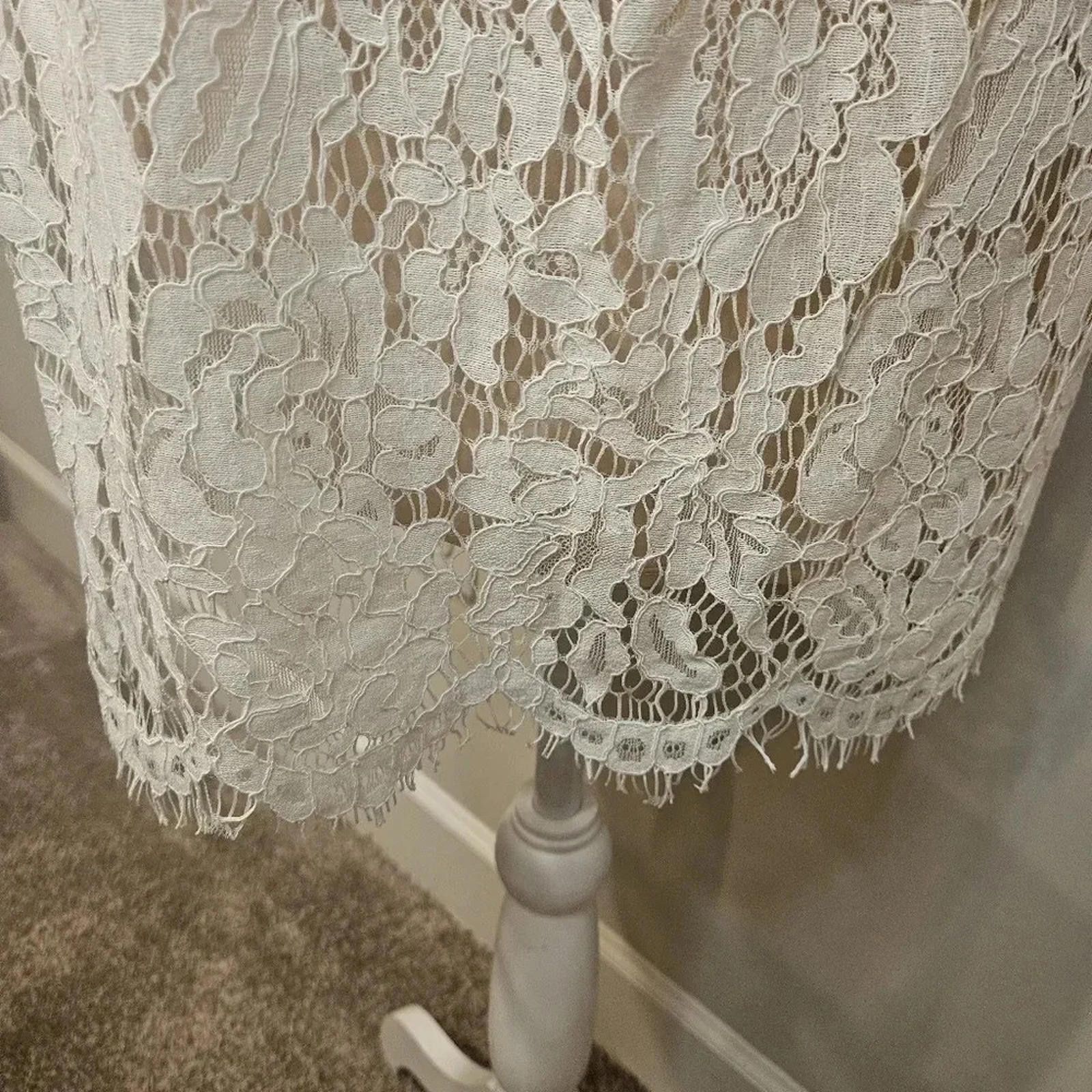 Tori Richard Nwt Tobi White Lace Dress with Tie Detail #70 Size L / US 10 / IT 46 - 7 Thumbnail