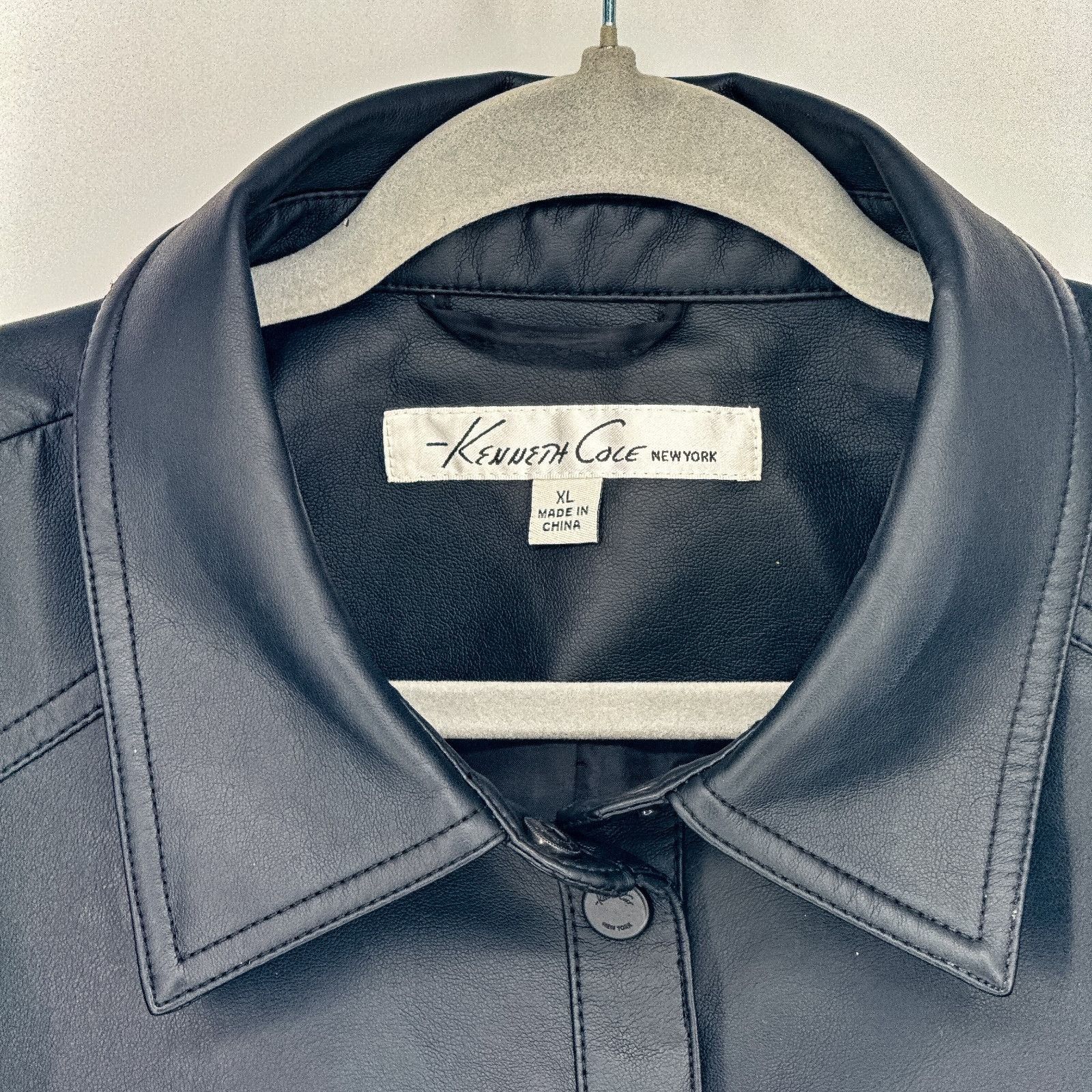 Kenneth Cole Kenneth Cole New York Women's Black Faux Leather Jacket w/Ch Size XL / US 12-14 / IT 48-50 - 2 Thumbnail
