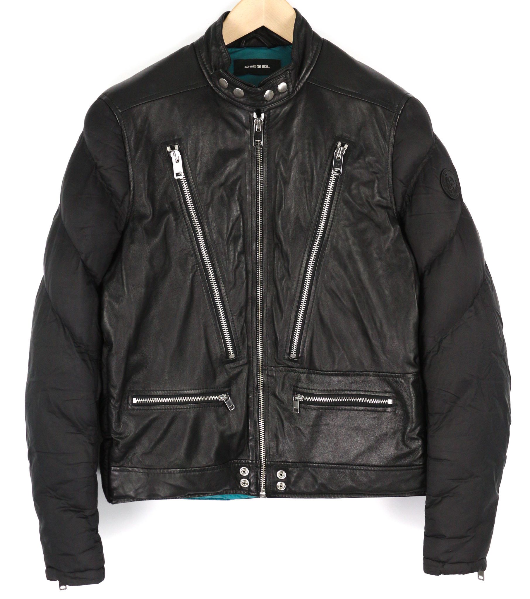 Diesel L-WINTER M Black Lambskin Leather Padded Jacket 81725 Size US M / EU 48-50 / 2 - 1 Thumbnail