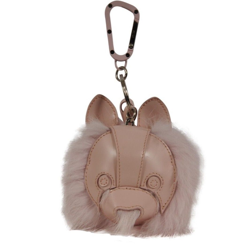 Dior Cookie Bag Charm Pink Leather Dog Animal Leather Fur Du Size ONE SIZE - 1 Thumbnail