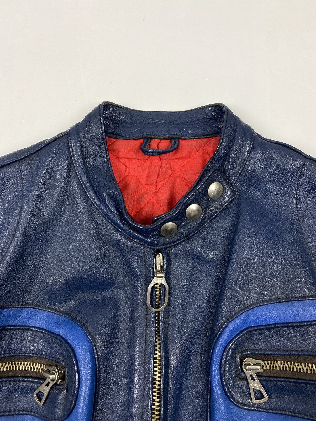 Vintage 1970’s Vintage Harro Two Tone Cafe Racer Leather Jacket Size M / US 6-8 / IT 42-44 - 2 Thumbnail