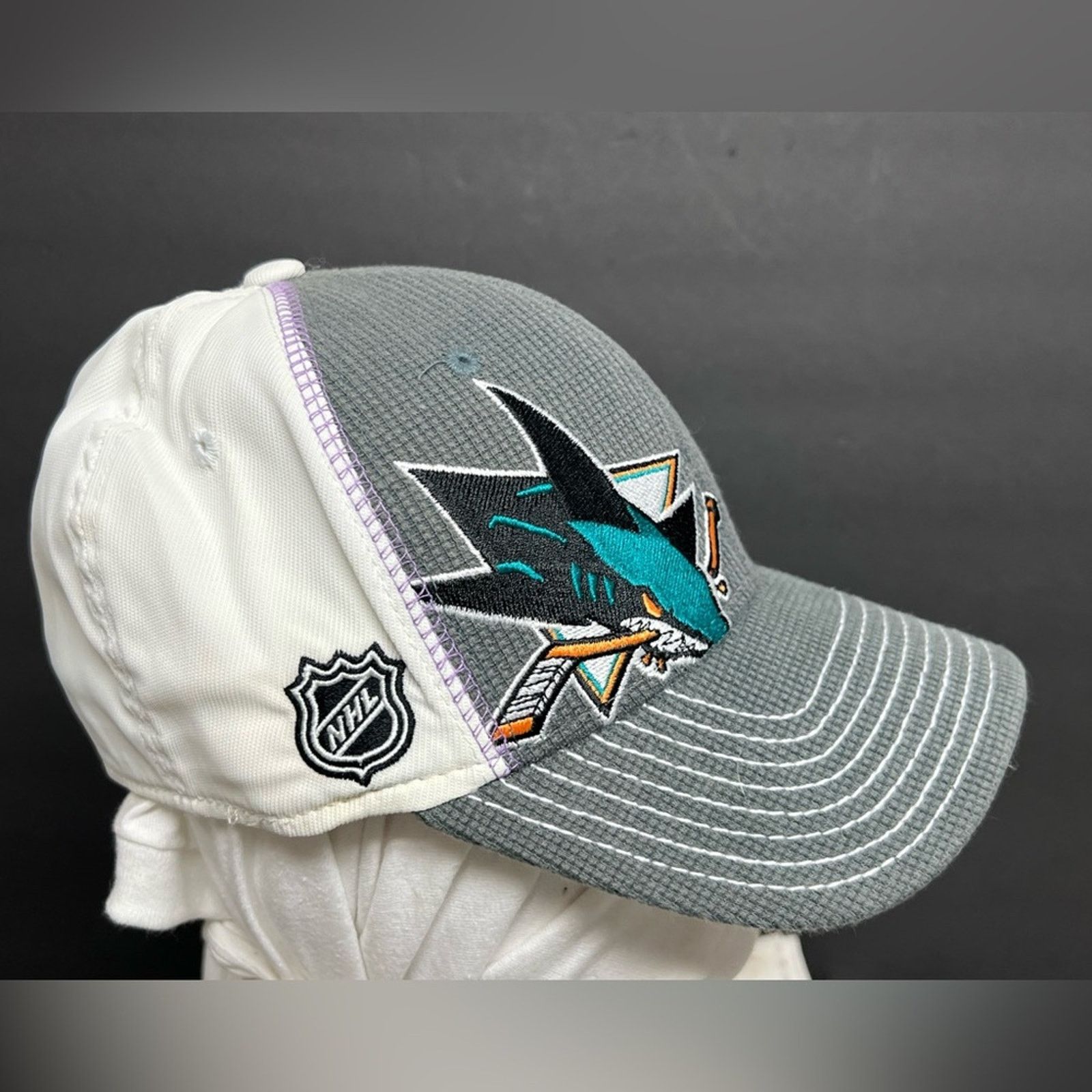 Reebok NHL San Jose Sharks Center Ice Reebok Hat- Fitted L/XL Size ONE SIZE - 2 Thumbnail