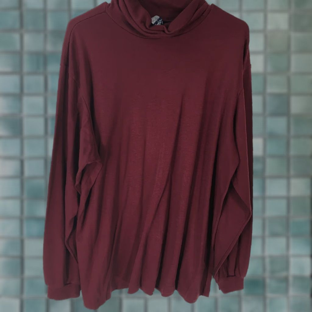 Vintage VINTAGE NB Mens Sweater Pullover Turtleneck Long Sleeve Size 3X Burgundy Fall Winter Casual Size US XXL / EU 58 / 5 - 1 Thumbnail