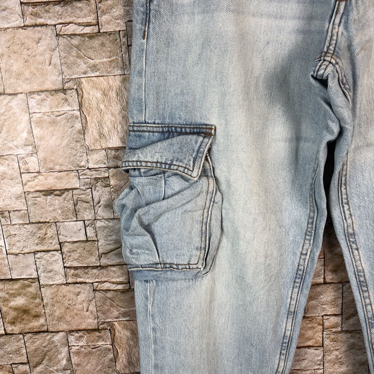 Faded Glory Bershka Blue Cargo Multipocket Joggers Pants #A1173 Size US 28 / EU 44 - 10 Thumbnail