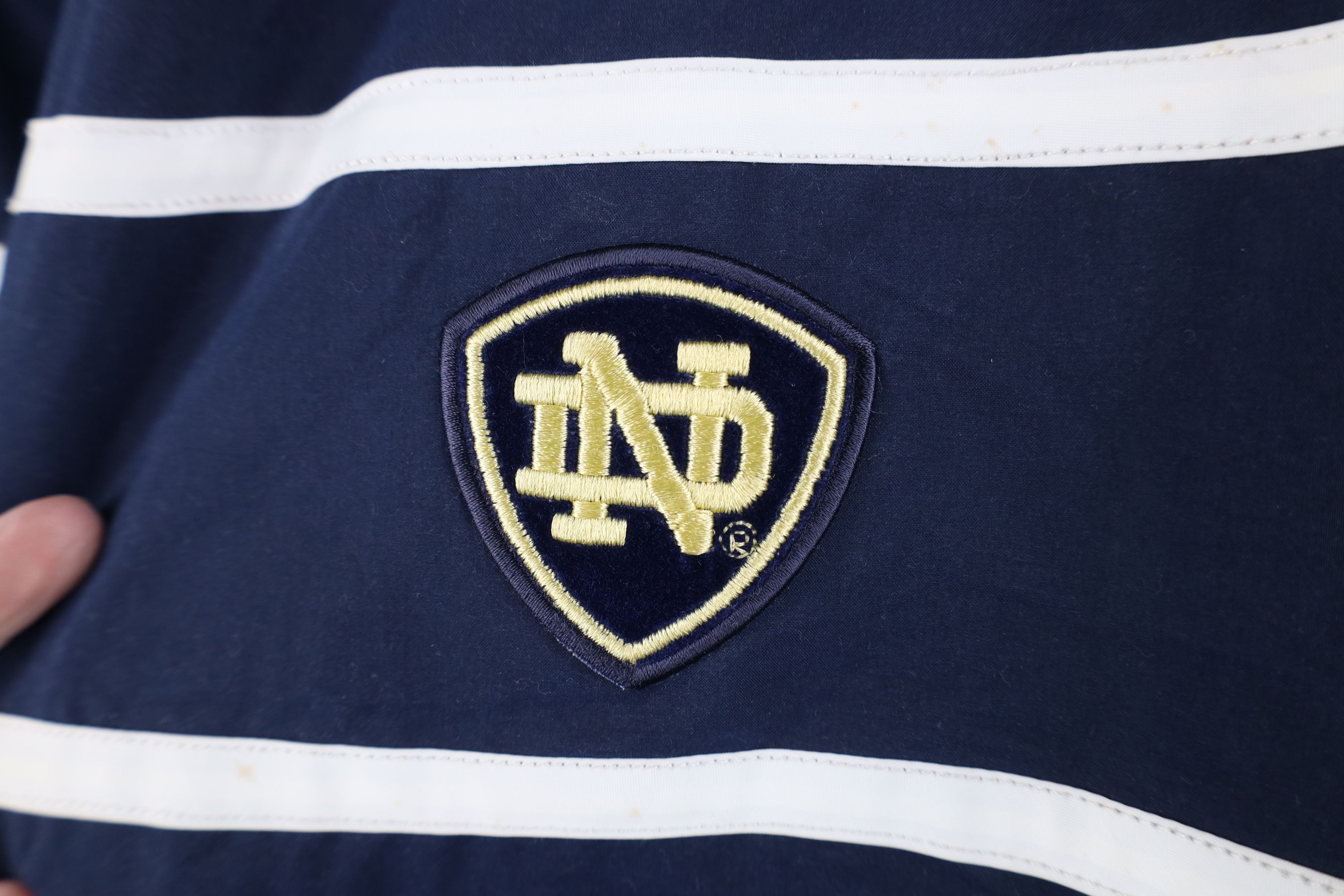 Adidas Vintage Adidas Notre Dame University Football Lined Jacket Size US XL / EU 56 / 4 - 5 Thumbnail