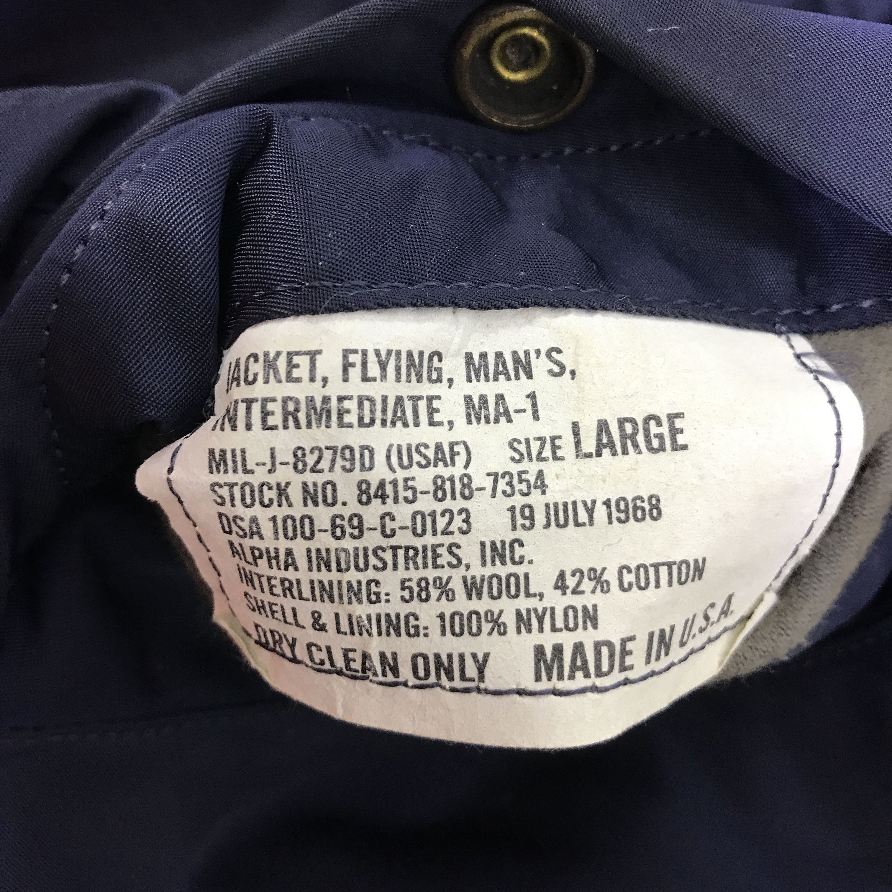 Alpha Industries VTG 1968 ALPHA INDUSTRIES BOMBERS NAVY JACKET K78B7 Size US L / EU 52-54 / 3 - 11 Thumbnail