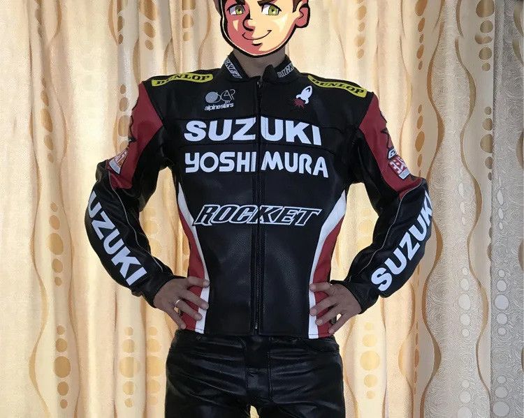 Leather × Vintage New Racing motorcycle anti-fall riding suit Size US L / EU 52-54 / 3 - 5 Thumbnail