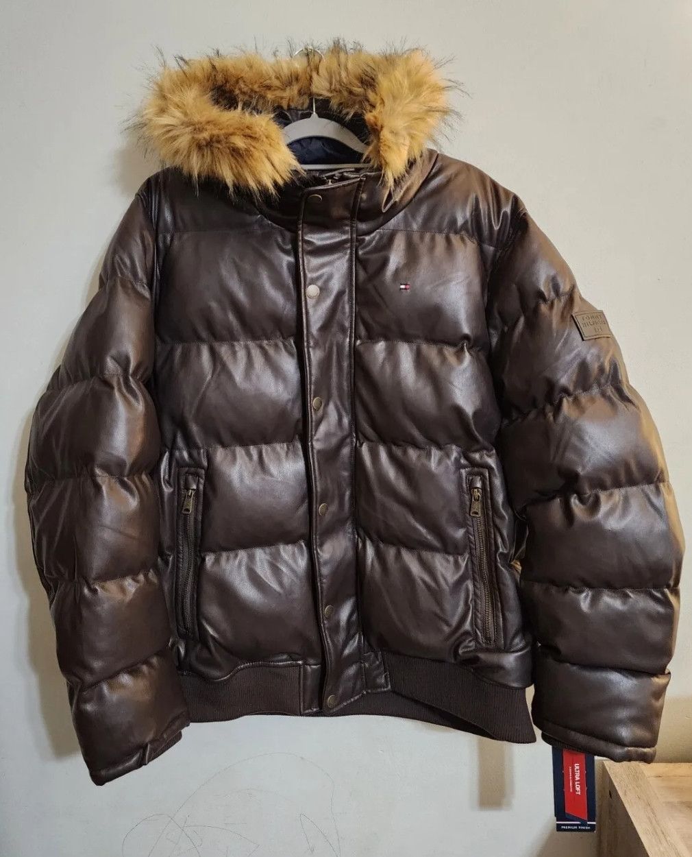 image of Hypebeast x Tommy Hilfiger Bomber Puffer Hooded Jacket in Black, Men's (Size Medium)