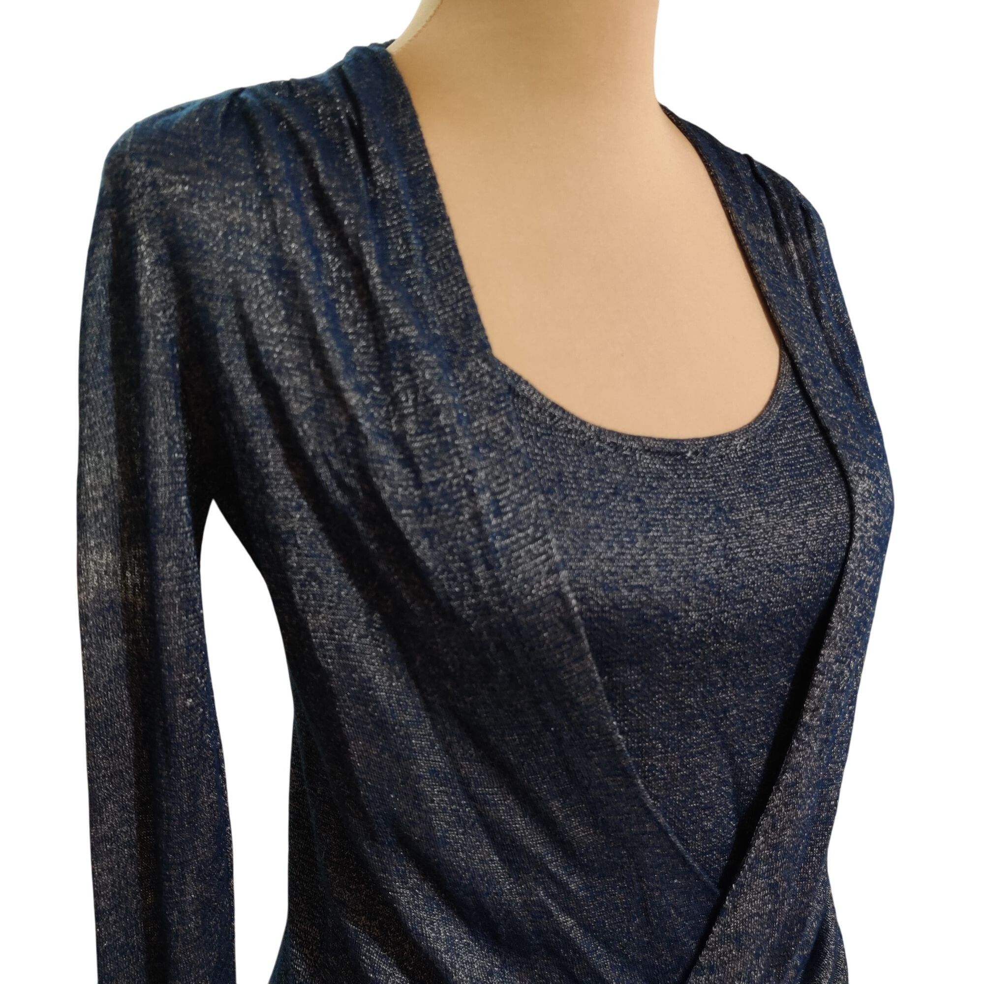 White House Black Market White House Black Market Womens Top WHBM Wrap Metallic Gold Size XS / US 0-2 / IT 36-38 - 2 Thumbnail