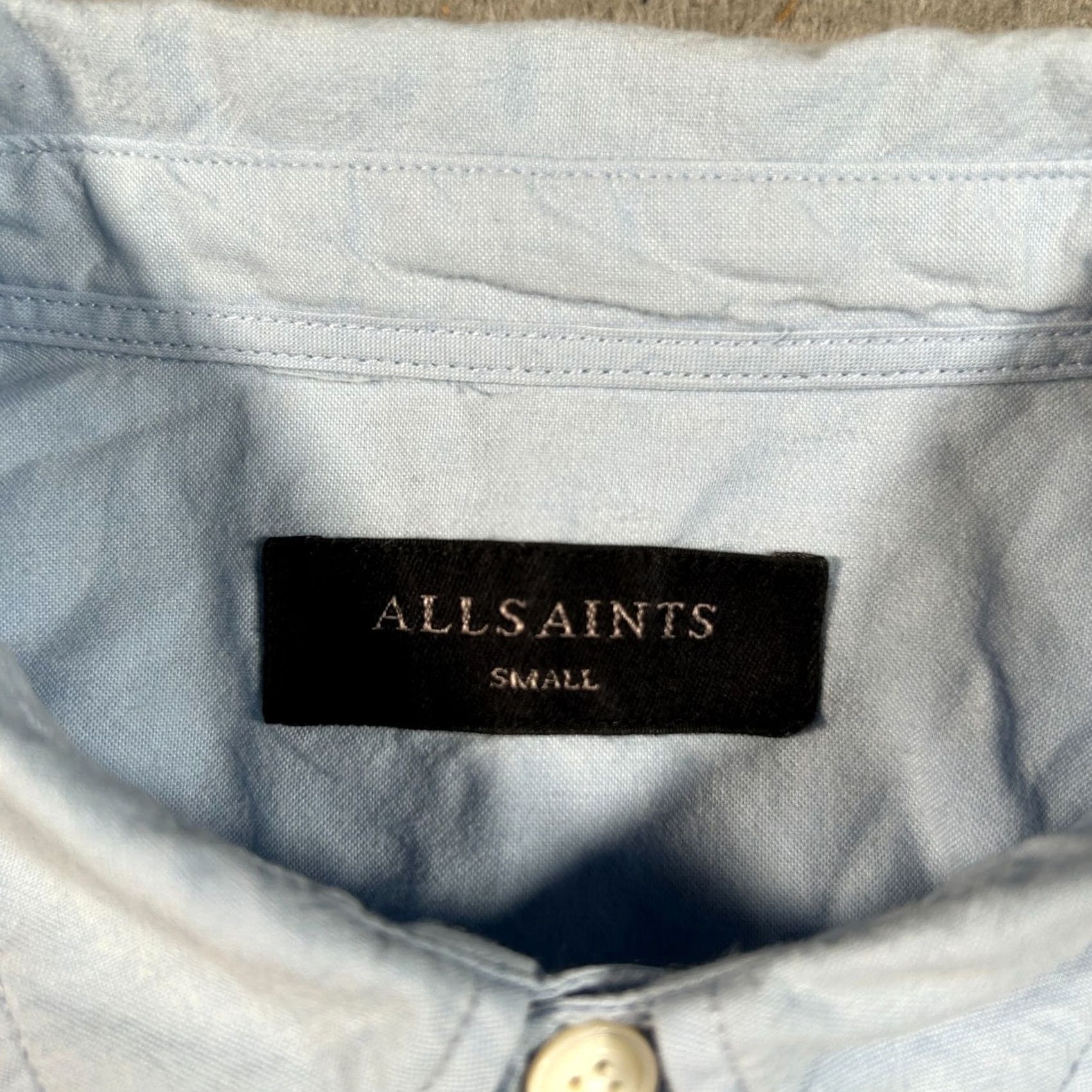 Allsaints AllSaints Sawyer Shirt Mens Small Blue Oxford Tailored Modern Minimal Slim Fit Shirt Size US S / EU 44-46 / 1 - 3 Thumbnail