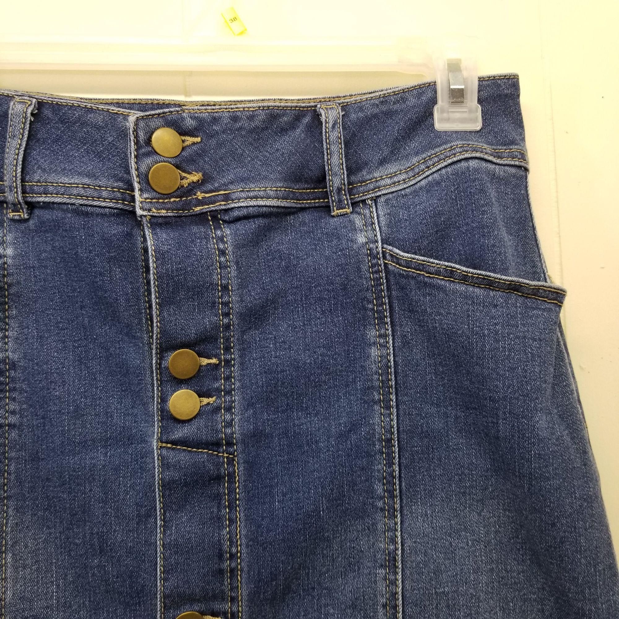 Other EST 1946 Blue Jean Denim 8 Skirt Faux Button Up Front Pocket Size 30" / US 8 / IT 44 - 6 Thumbnail