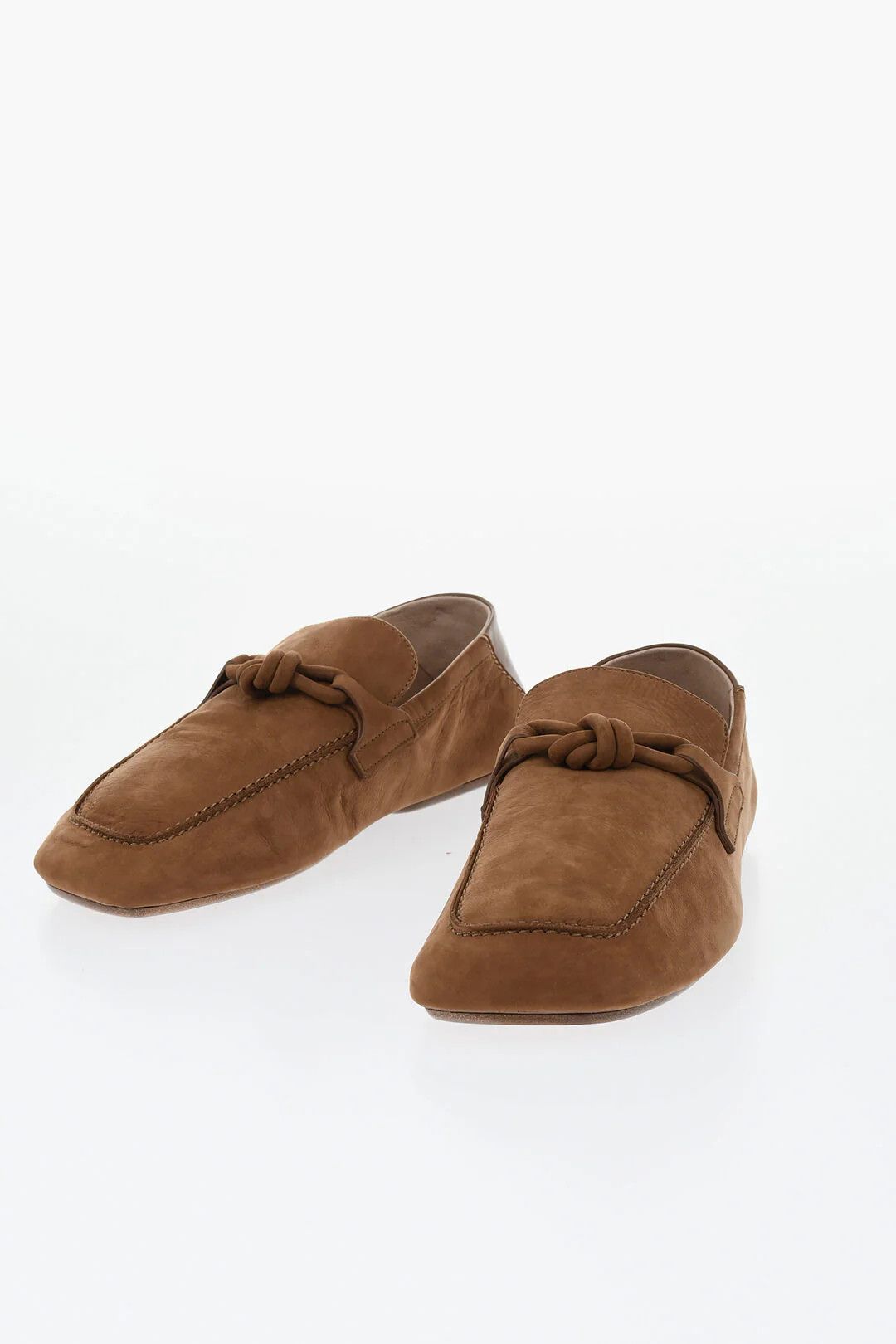 Bottega Veneta og1mm0426 Nubuck Loafers in Brown Size US 8 / EU 41 - 3 Thumbnail