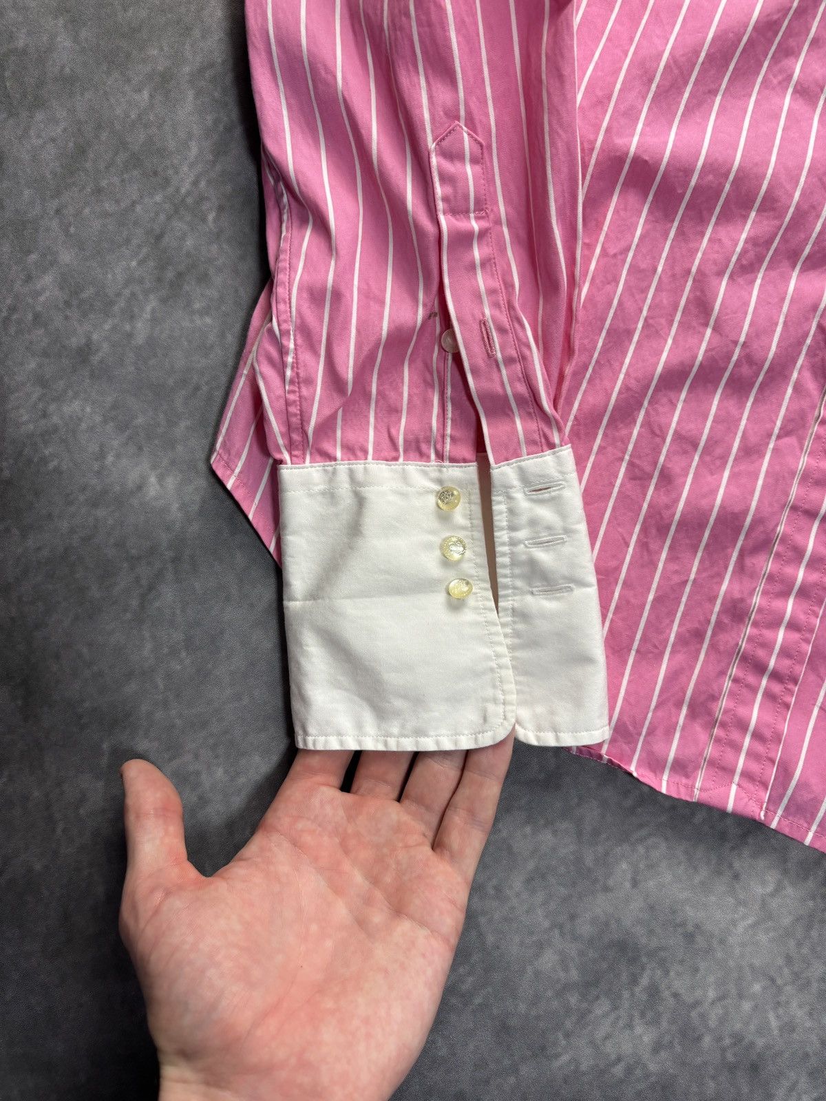 Polo Ralph Lauren 2000s Vintage Ralph Lauren Polo Shirt Striped Pink 90s Prep Size L / US 10 / IT 46 - 6 Thumbnail