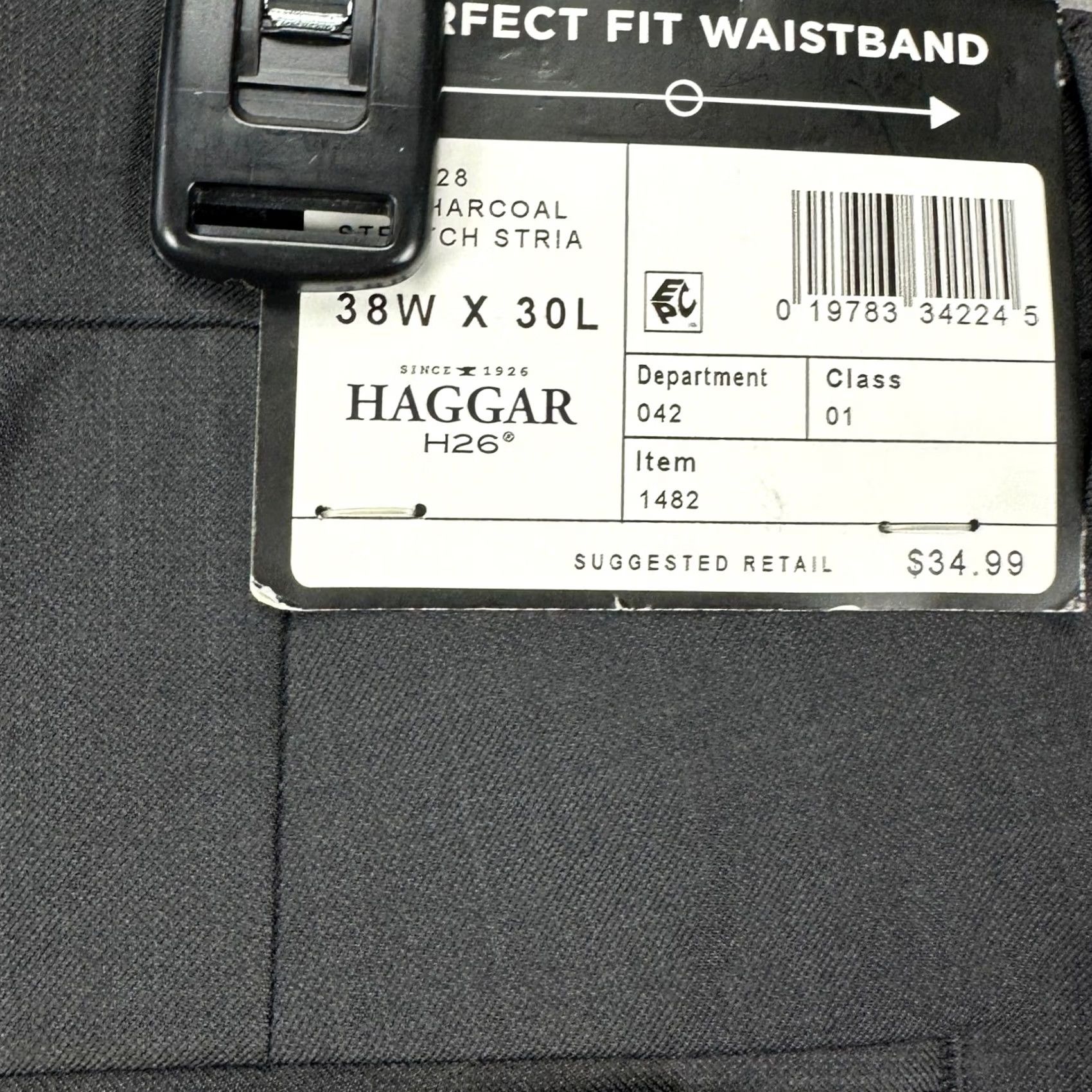 Haggar VINTAGE? Haggar H26 Pants Dress Men 38X30 Black Straight Fit Flat Front Wrinkle Free NEW Size US 38 / EU 54 - 7 Thumbnail