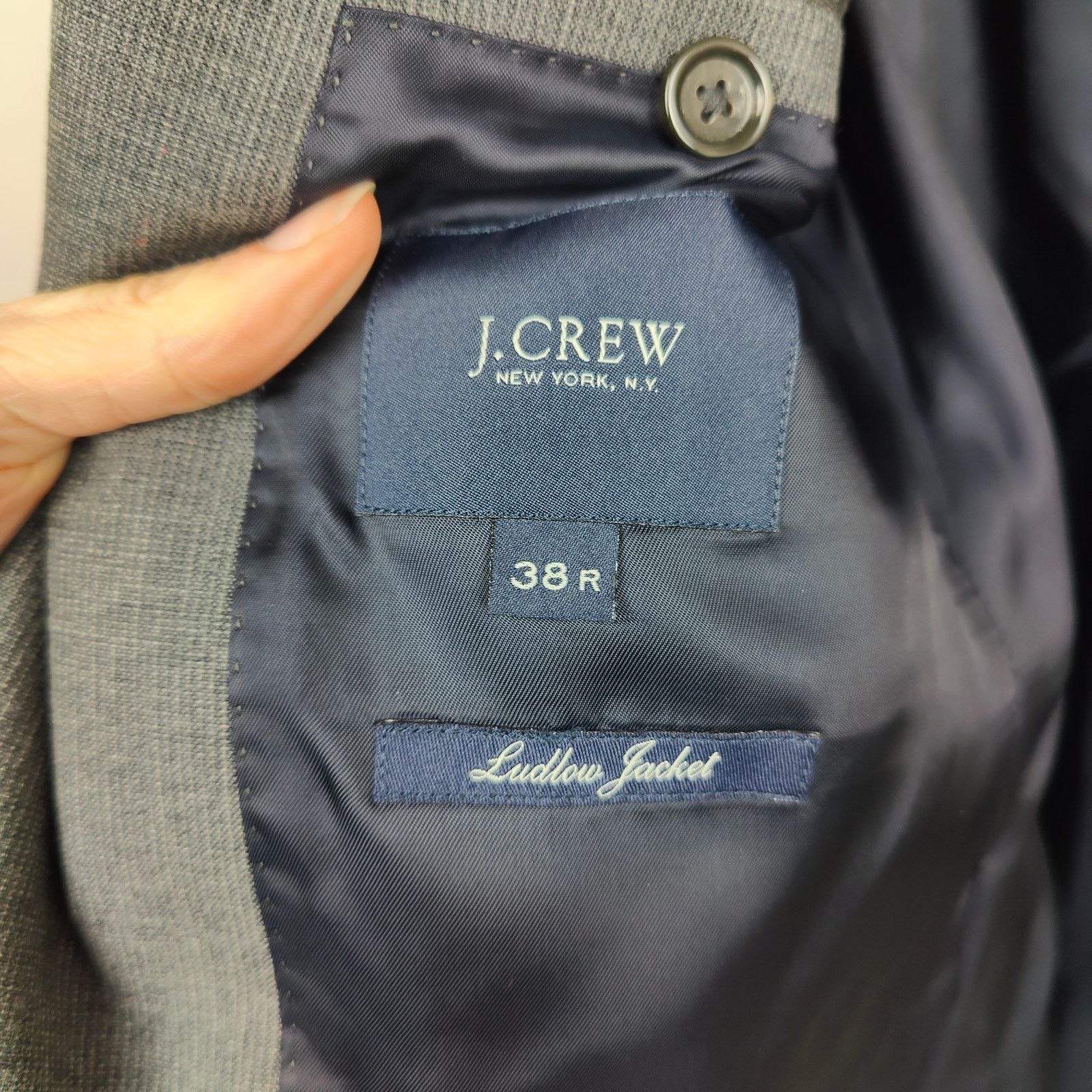 J.Crew J Crew Ludlow Blazer Mens 38R Gray Wool Cotton Lightweight Size 38R - 8 Thumbnail