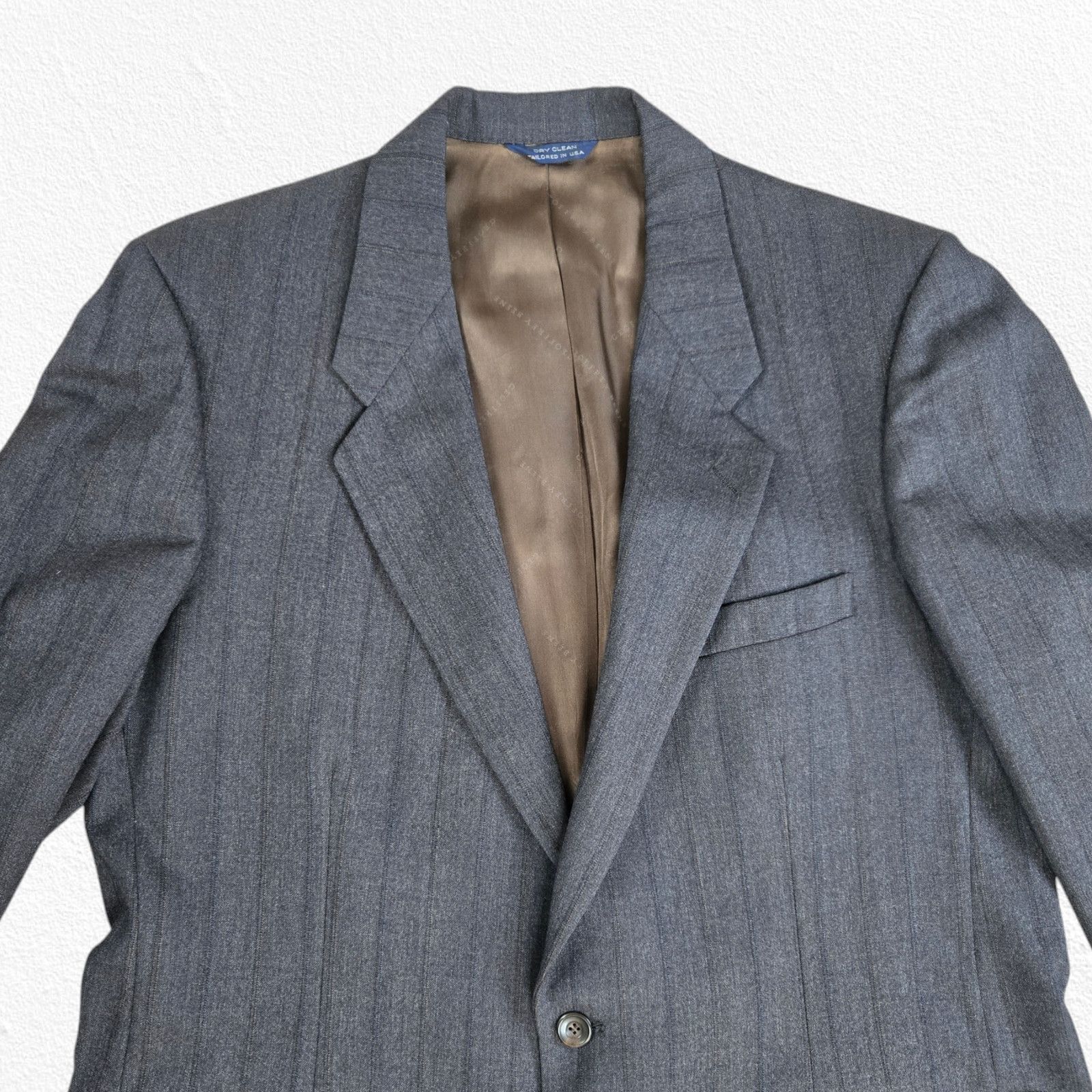 Geoffrey Beene Vintage Gray Wool Pinstripe Suit Size 40R Size 40R - 5 Thumbnail
