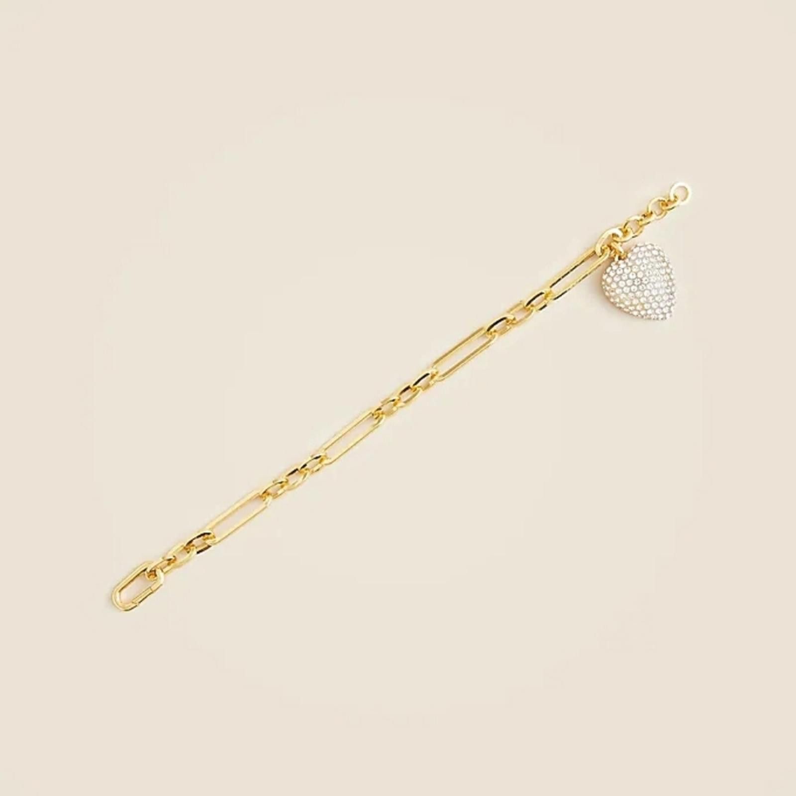 J.Crew J Crew Pavé-encrusted heart charm bracelet Size ONE SIZE - 1 Thumbnail