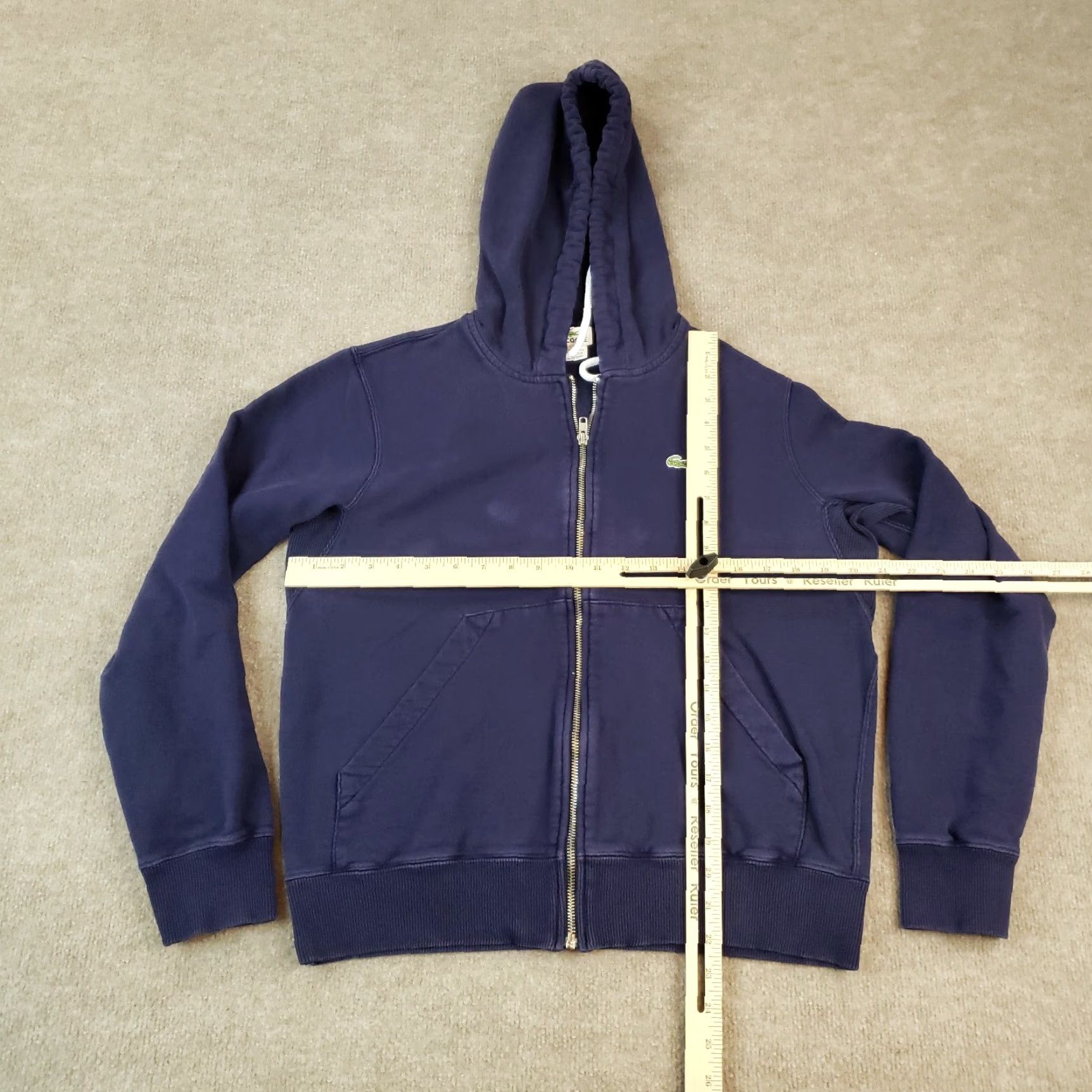 Lacoste Lacoste Blue Hooded Full Zip Sweatshirt Womens Medium Casual Cotton Size S / US 4 / IT 40 - 2 Thumbnail