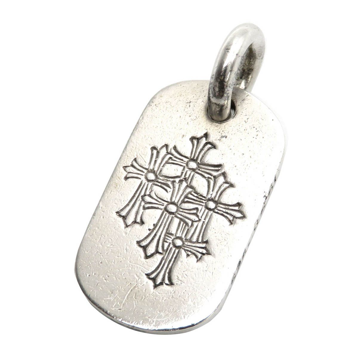 image of Chrome Hearts Cemetery Dog Tag in Silver, Men's