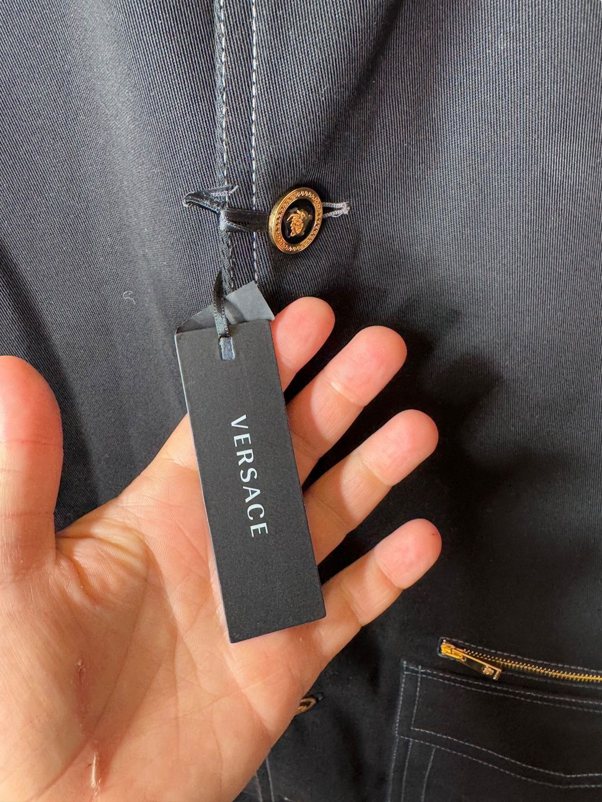 Versace Versace Black Workwear Jacket with Medusa Buttons Size US M / EU 48-50 / 2 - 8 Thumbnail