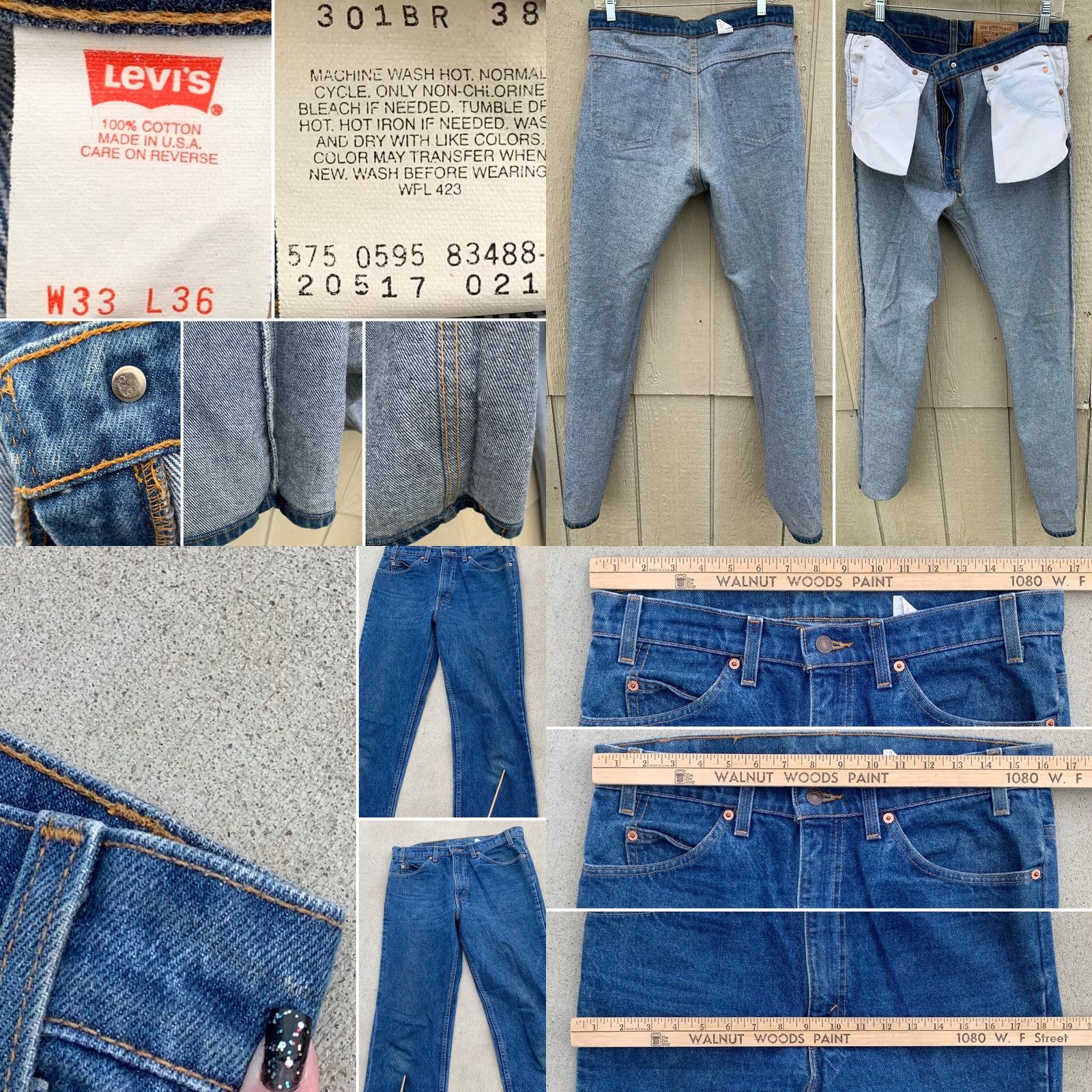 Levi's vintage Levi's 517 jeans orange tab W 33 L 36 Made in USA blue denim 5-pocket Mens jeans USA 80s 90s style Size US 33 - 8 Thumbnail