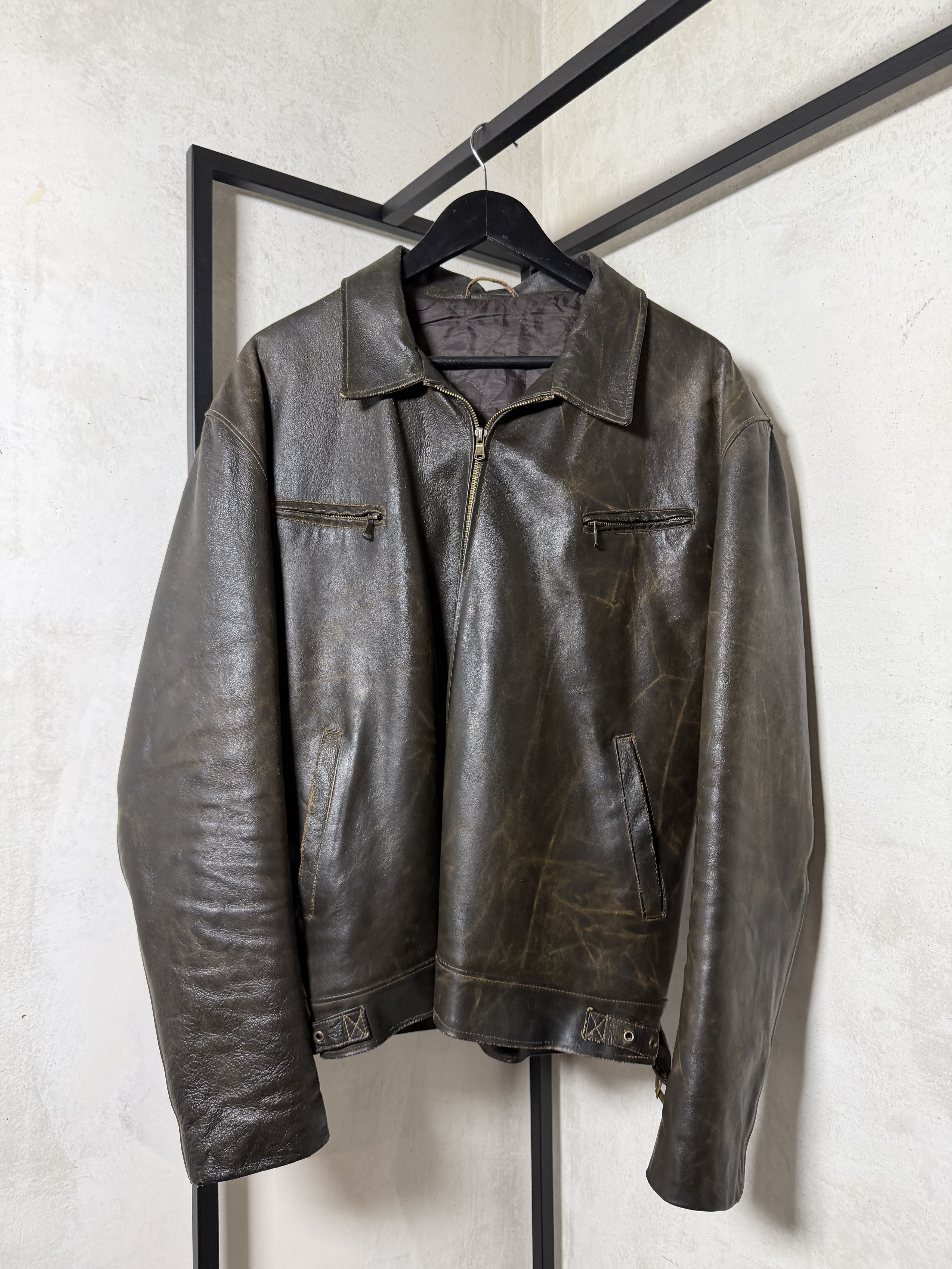 Genuine Leather Boxy Italian Genuine Leather Padded Jacket Size US XXL / EU 58 / 5 - 1 Thumbnail