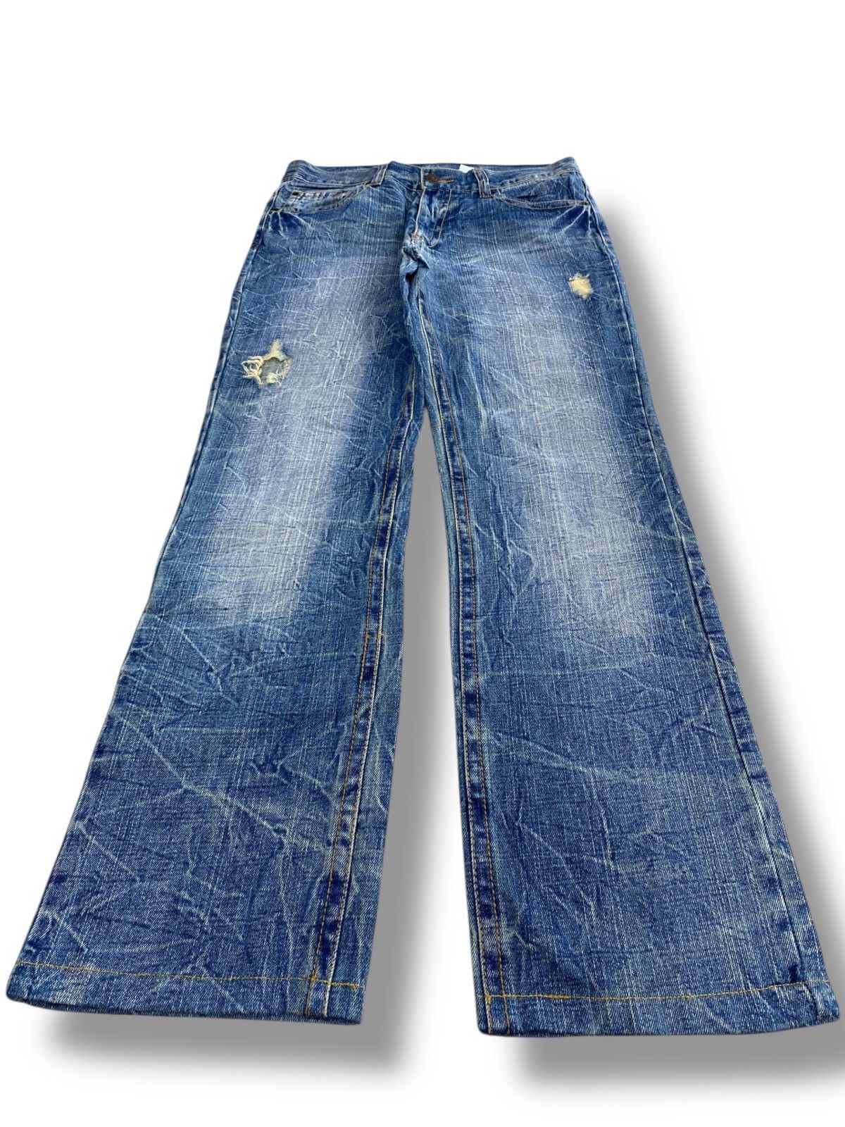 Japanese Brand Japanese Brand Thunder Faded Wash Style Loose Jeans Size US 32 / EU 48 - 1 Thumbnail