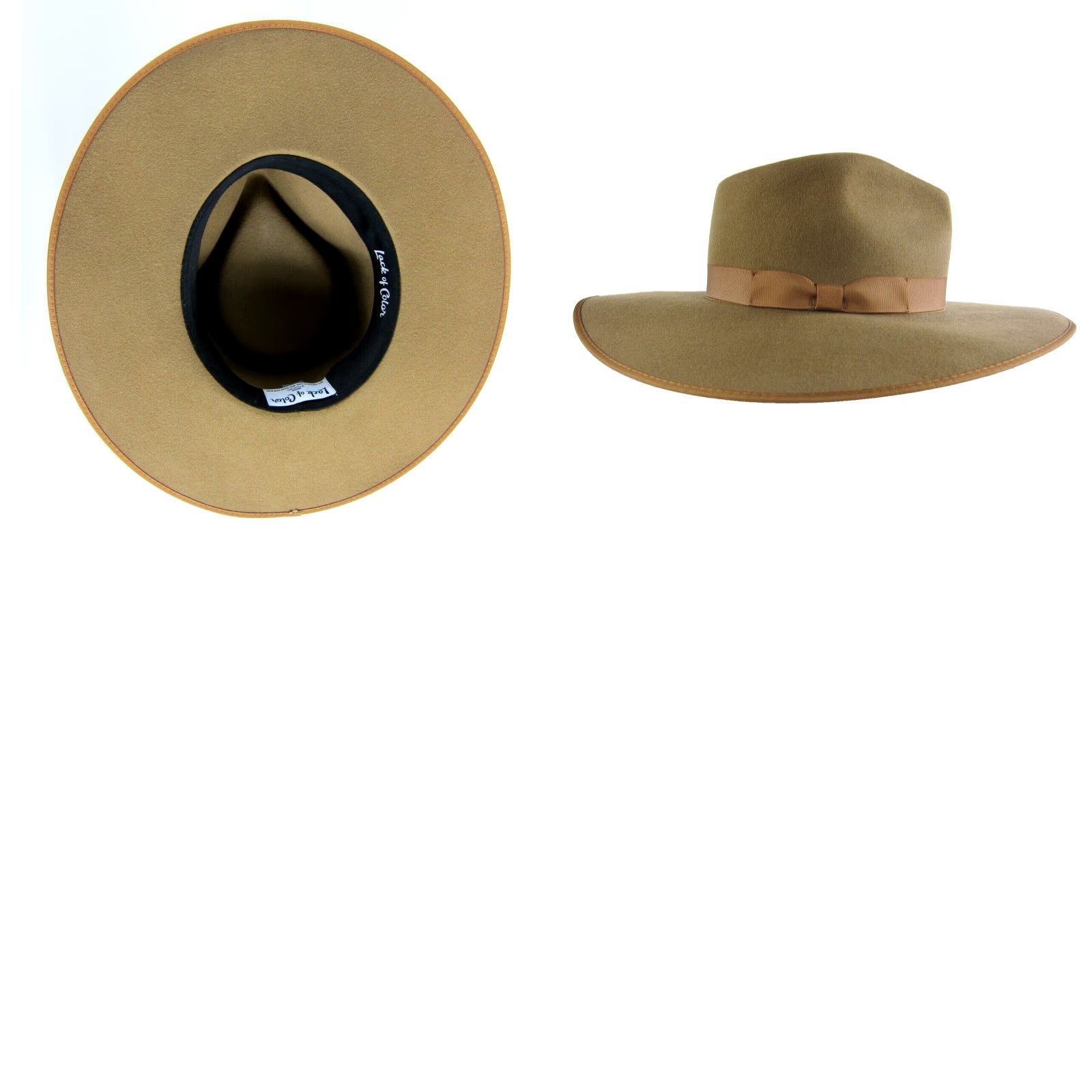 Lack of Color Lack Of Color Caramel Brown 100% Wool Felt Wide Brim Rancher Hat Women Medium Size ONE SIZE - 8 Thumbnail
