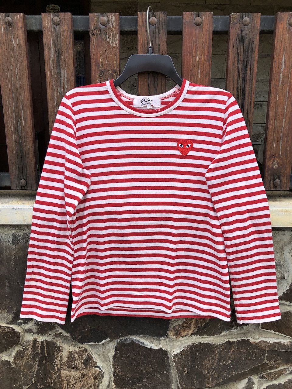 Comme des Garcons PLAY Play Comme des Garcons long sleeve stripe tshirt Size L / US 10 / IT 46 - 1 Thumbnail