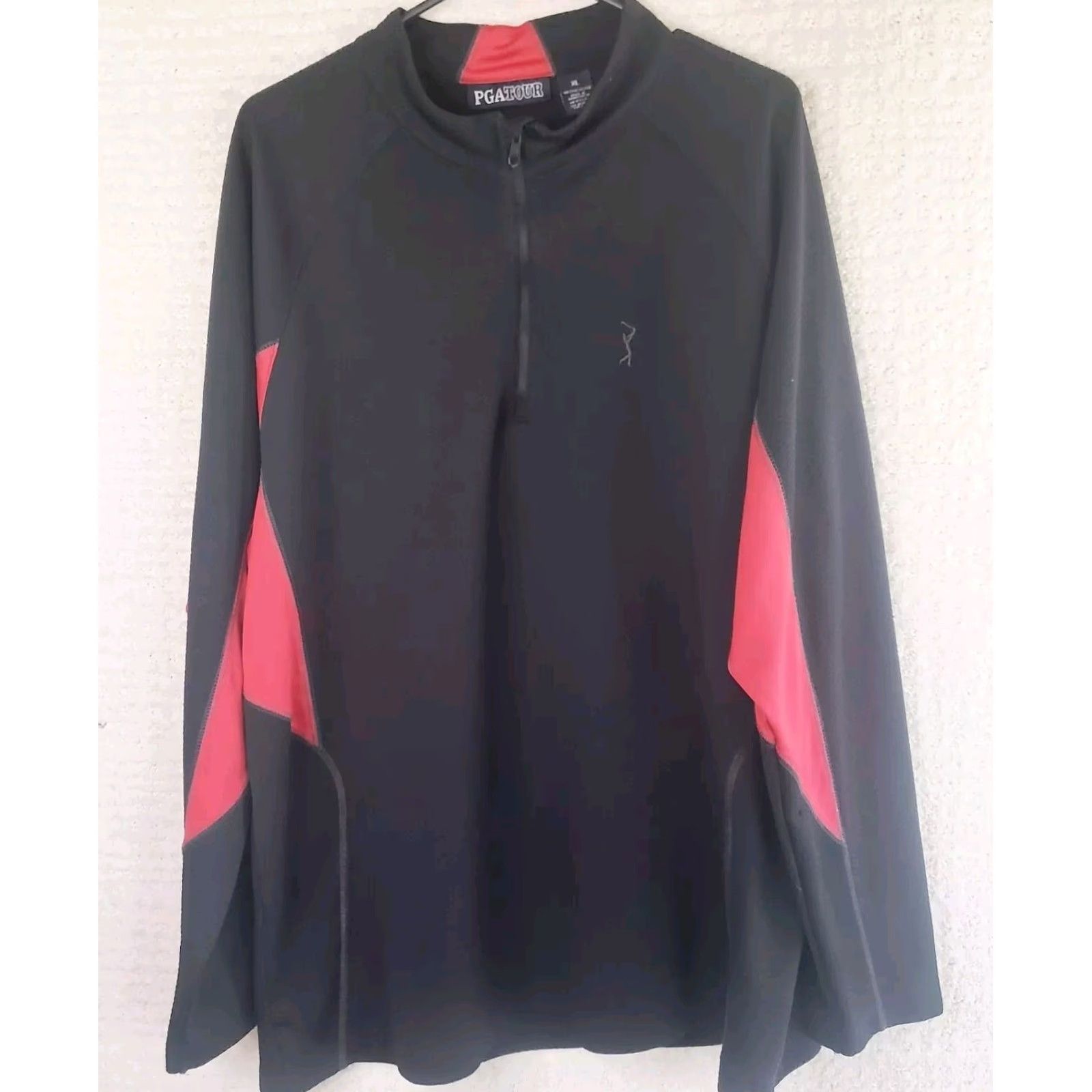 PGA Tour PGA TOUR Jacket Black with Red Trim XL Men's Polyester Full Zip Pockets Long Sleeve Size US XL / EU 56 / 4 - 2 Thumbnail