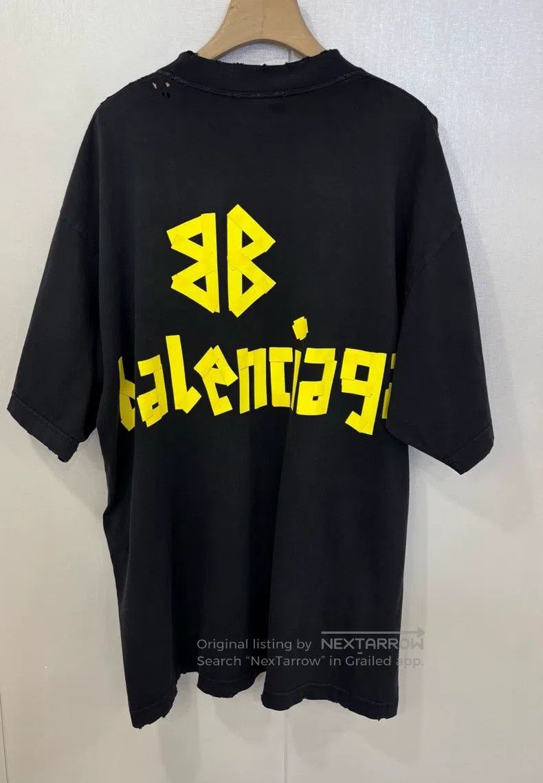 Balenciaga Balenciaga Black Tape Printed Short Sleeve Size US S / EU 44-46 / 1 - 2 Thumbnail