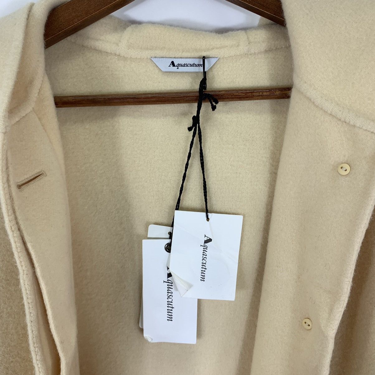 Aquascutum × Designer VINTAGE AQUASCUTUM WOOL HOODIE JACKET Size US M / EU 48-50 / 2 - 7 Thumbnail