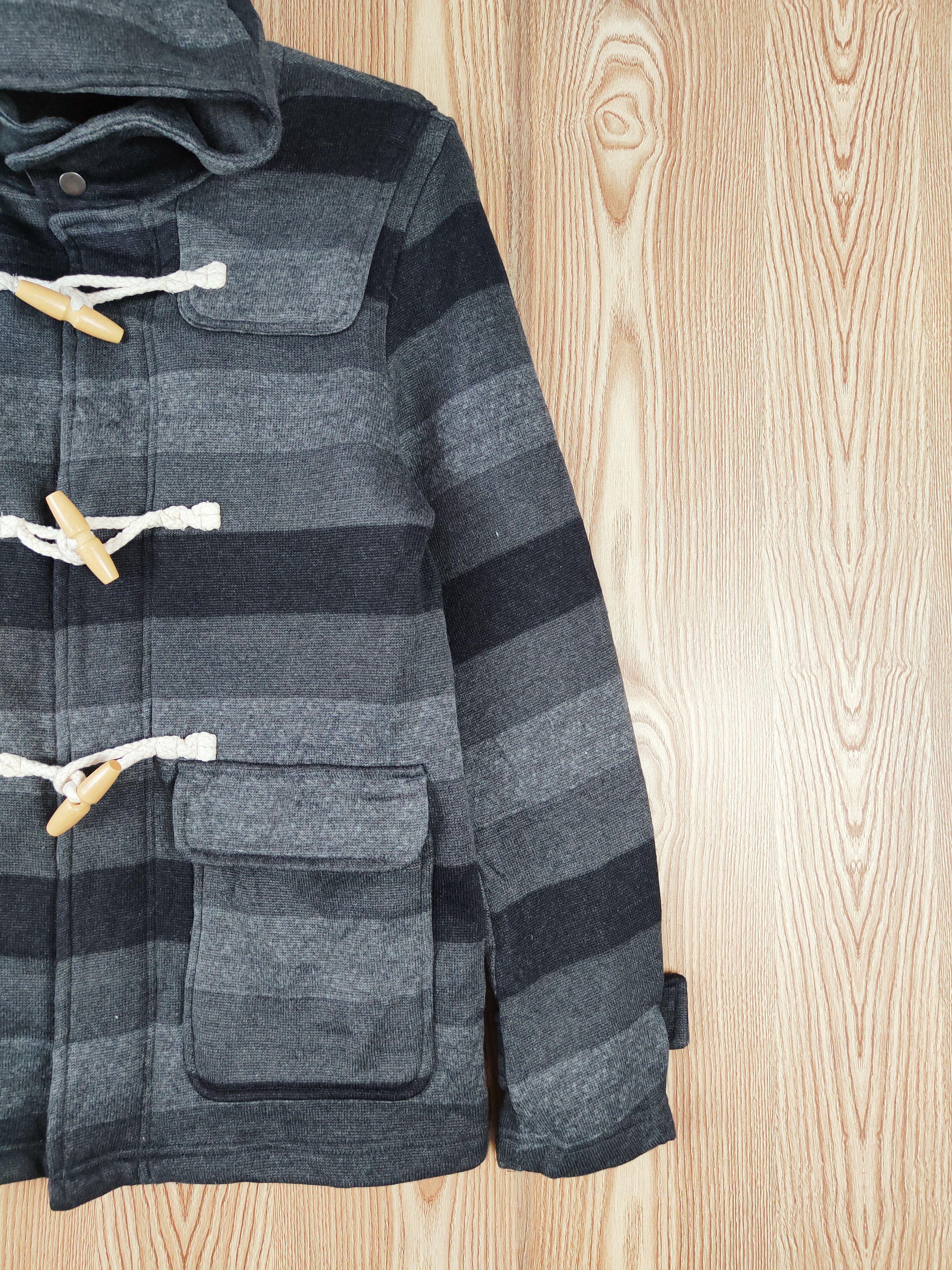 Japanese Brand × Vintage Vintage Japanese Brand Gray Black Hoodie Duffle Coats Size US L / EU 52-54 / 3 - 5 Thumbnail