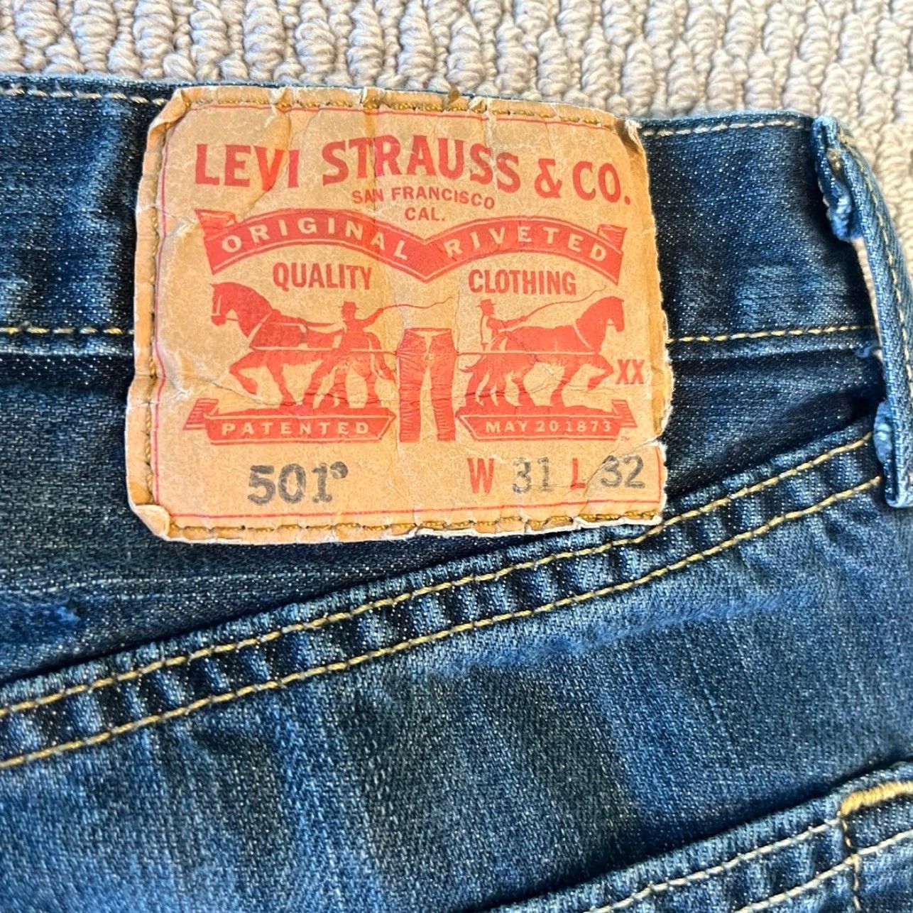 Levi's Levi’s 501 Jeans Denim Dark Wash Straight 31x32 Men City Classic Original Fit Button Jeans Size US 30 / EU 46 - 3 Thumbnail